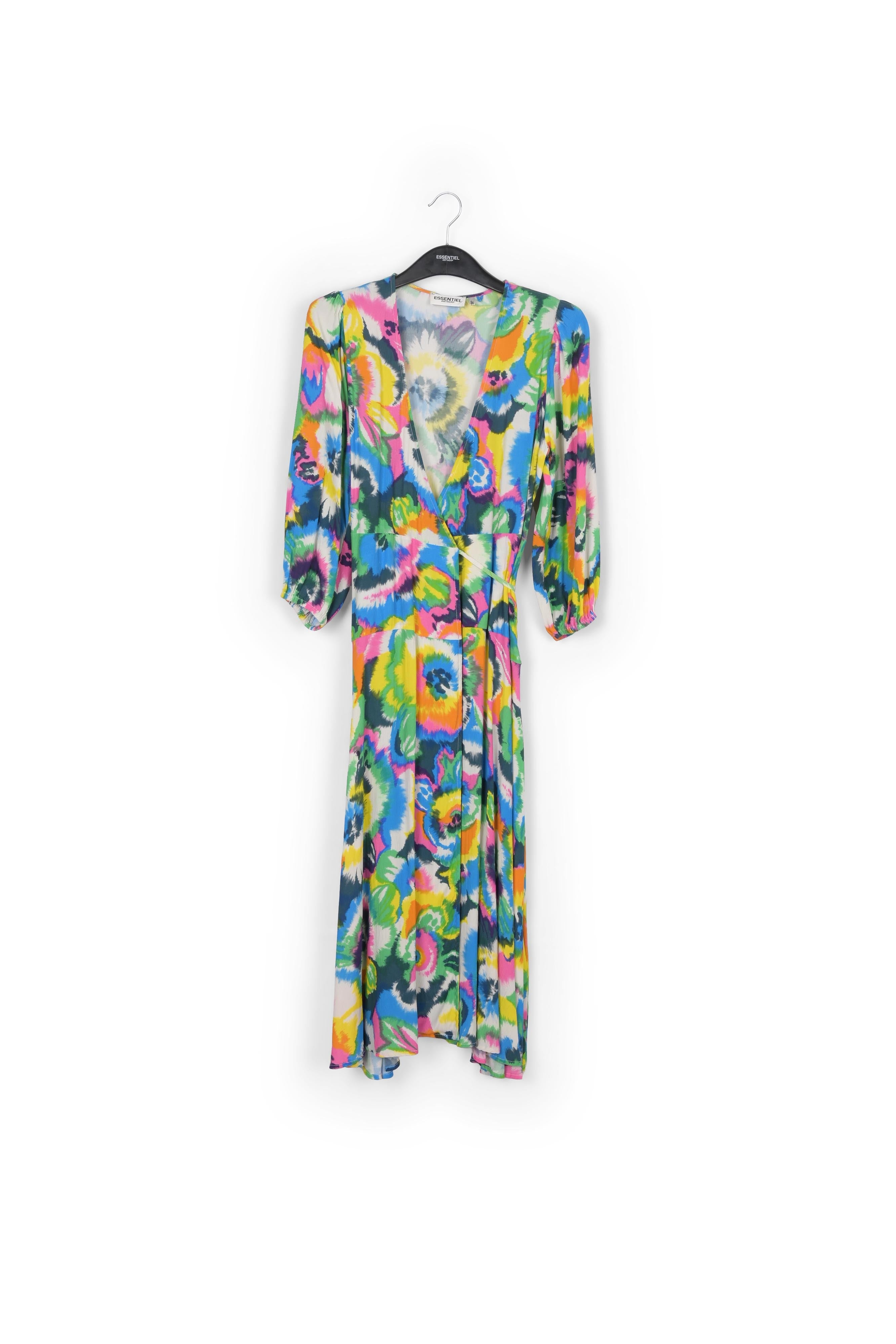 Multicolor floral print midi-length wrap dress RE—SSENTIEL | Essentiel second hand