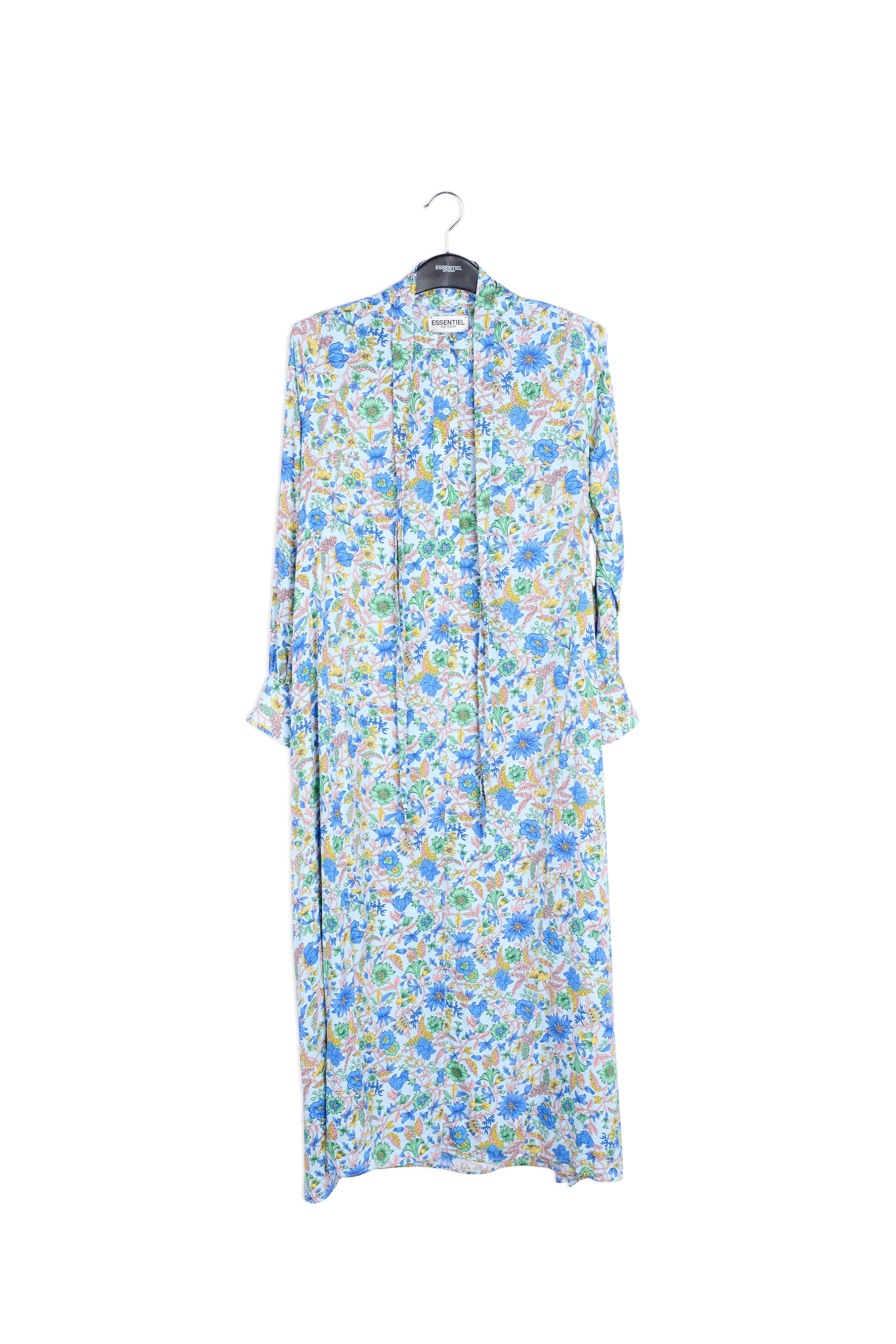 Light blue floral-print shirt dress RE—SSENTIEL | Essentiel second hand
