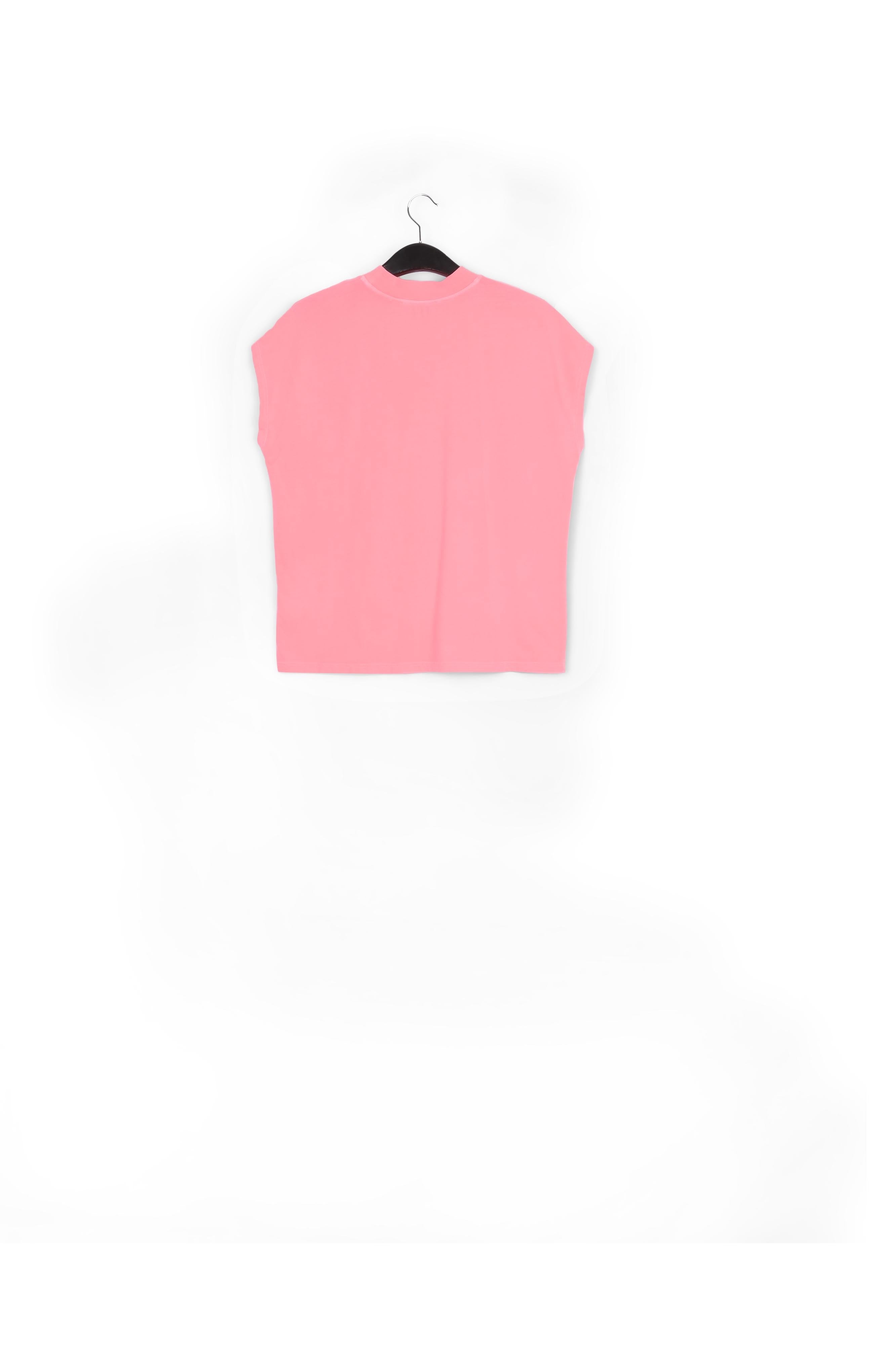 Pink printed sleeveless cotton-jersey t-shirt RE—SSENTIEL | Essentiel second hand