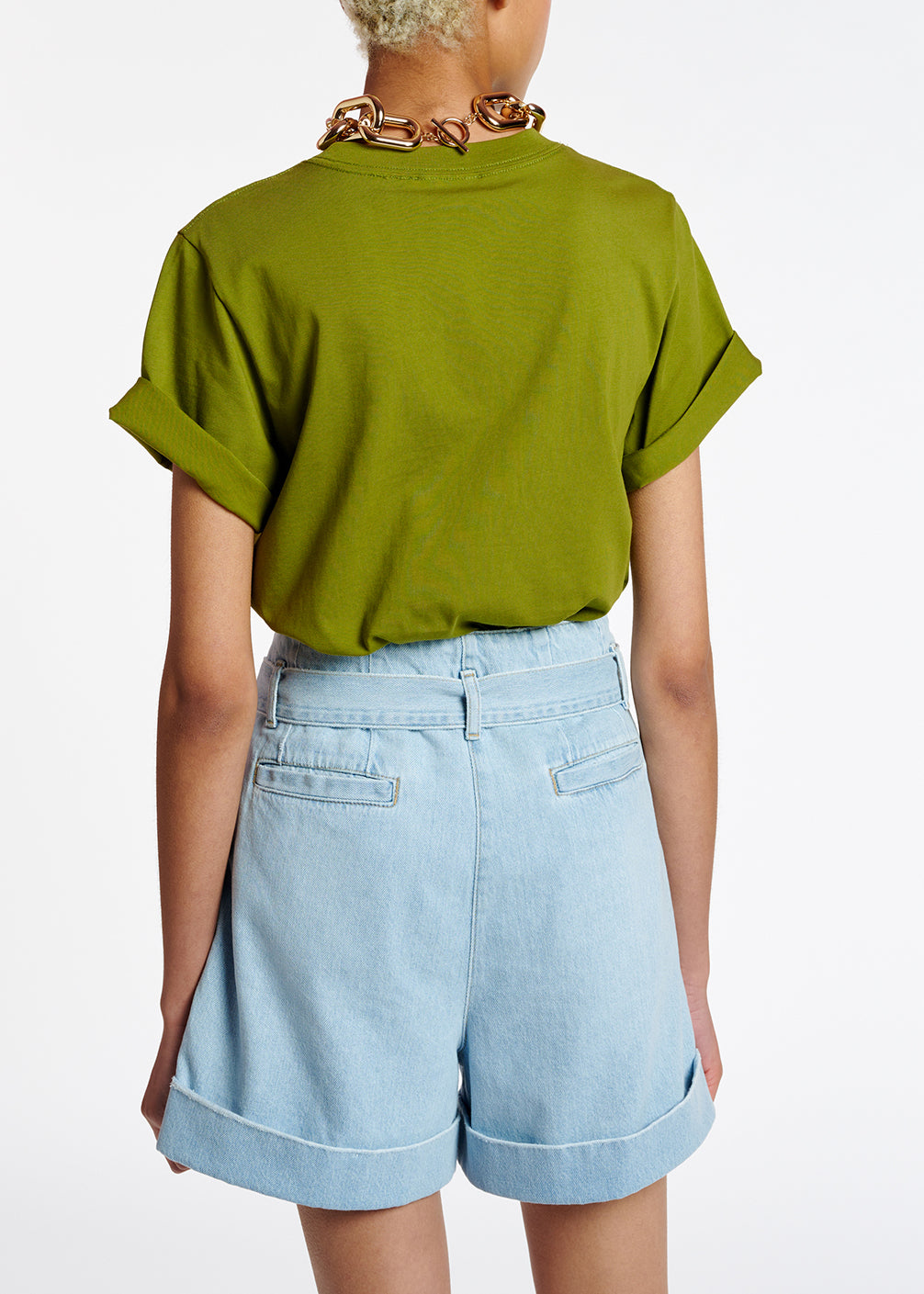 Khaki green 'Shake your Essentiel Antwerp' T-shirt RE—SSENTIEL | Essentiel second hand