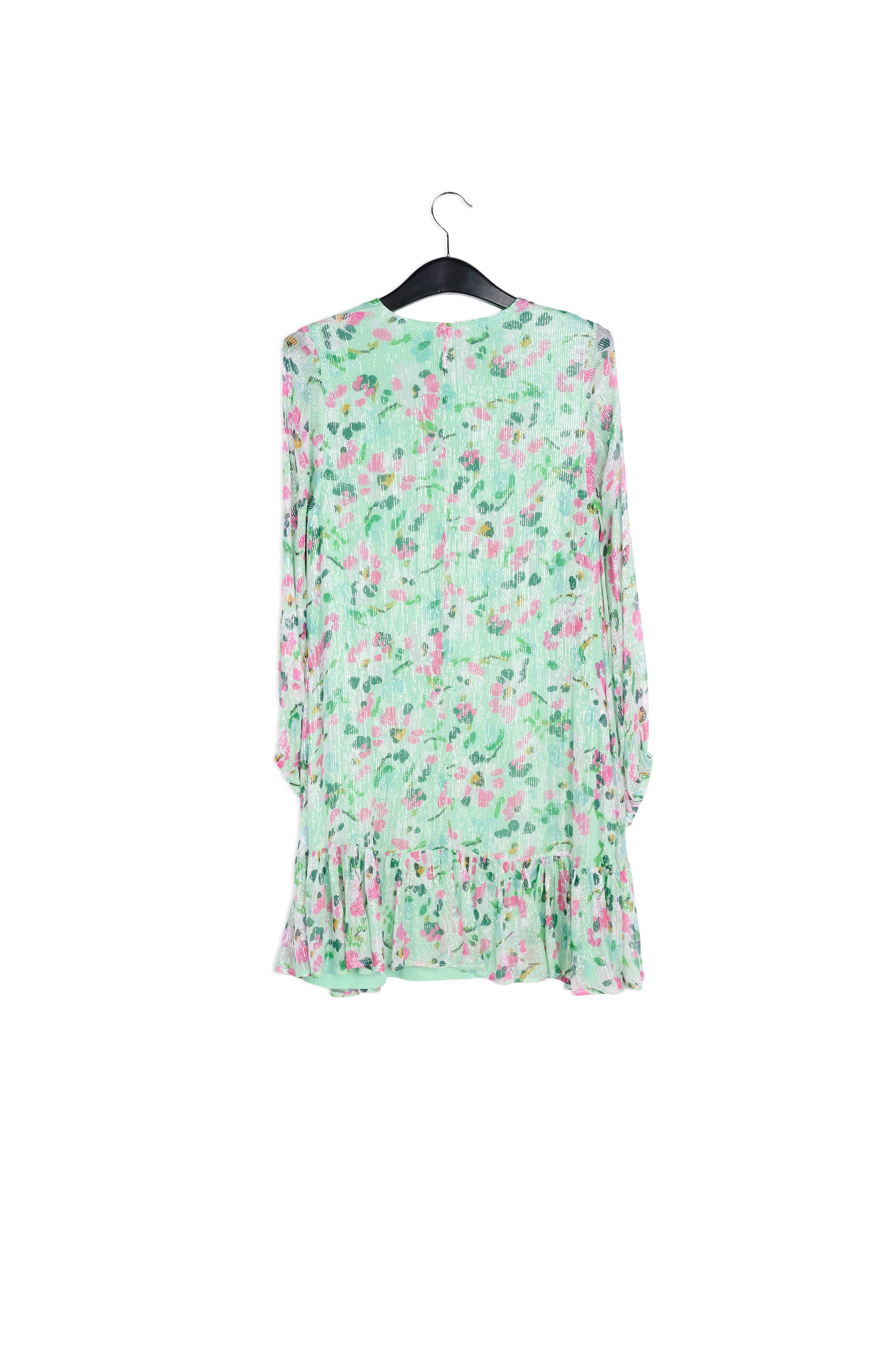 Robe trapèze vert menthe à imprimé floral RE—SSENTIEL | Essentiel second hand