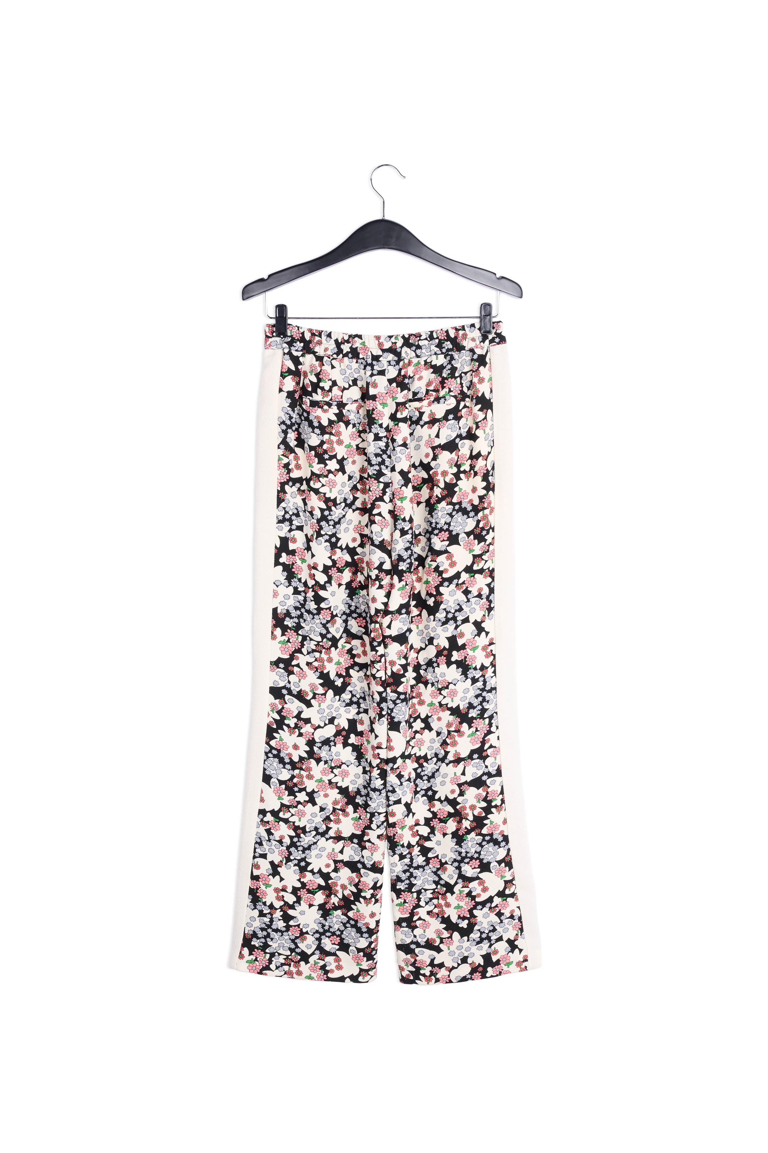 Pantalon à jambes larges avec imprimé floral et rayure RE—SSENTIEL | Essentiel second hand