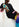 Black midi-length dress with multicolor print Faume - seconde main