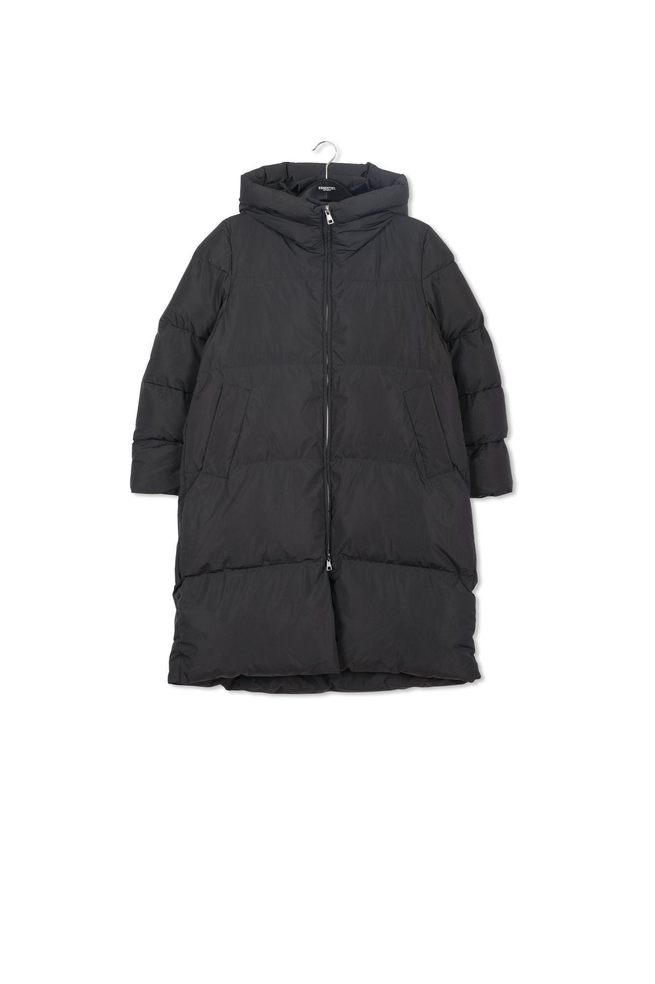 Black hooded puffer coat RE—SSENTIEL | Essentiel second hand