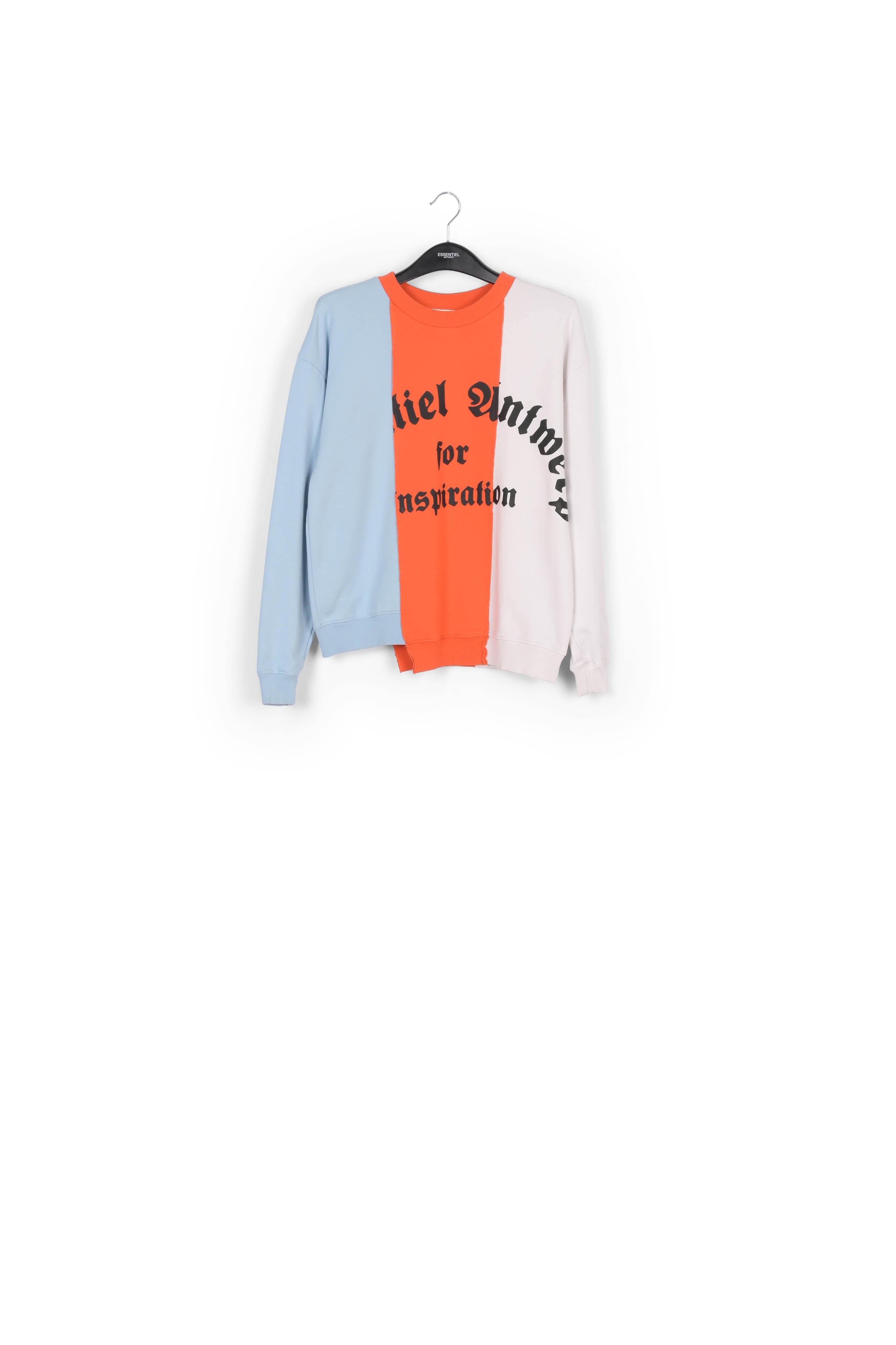 Light blue, orange and white patchwork sweatshirt RE—SSENTIEL | Essentiel second hand