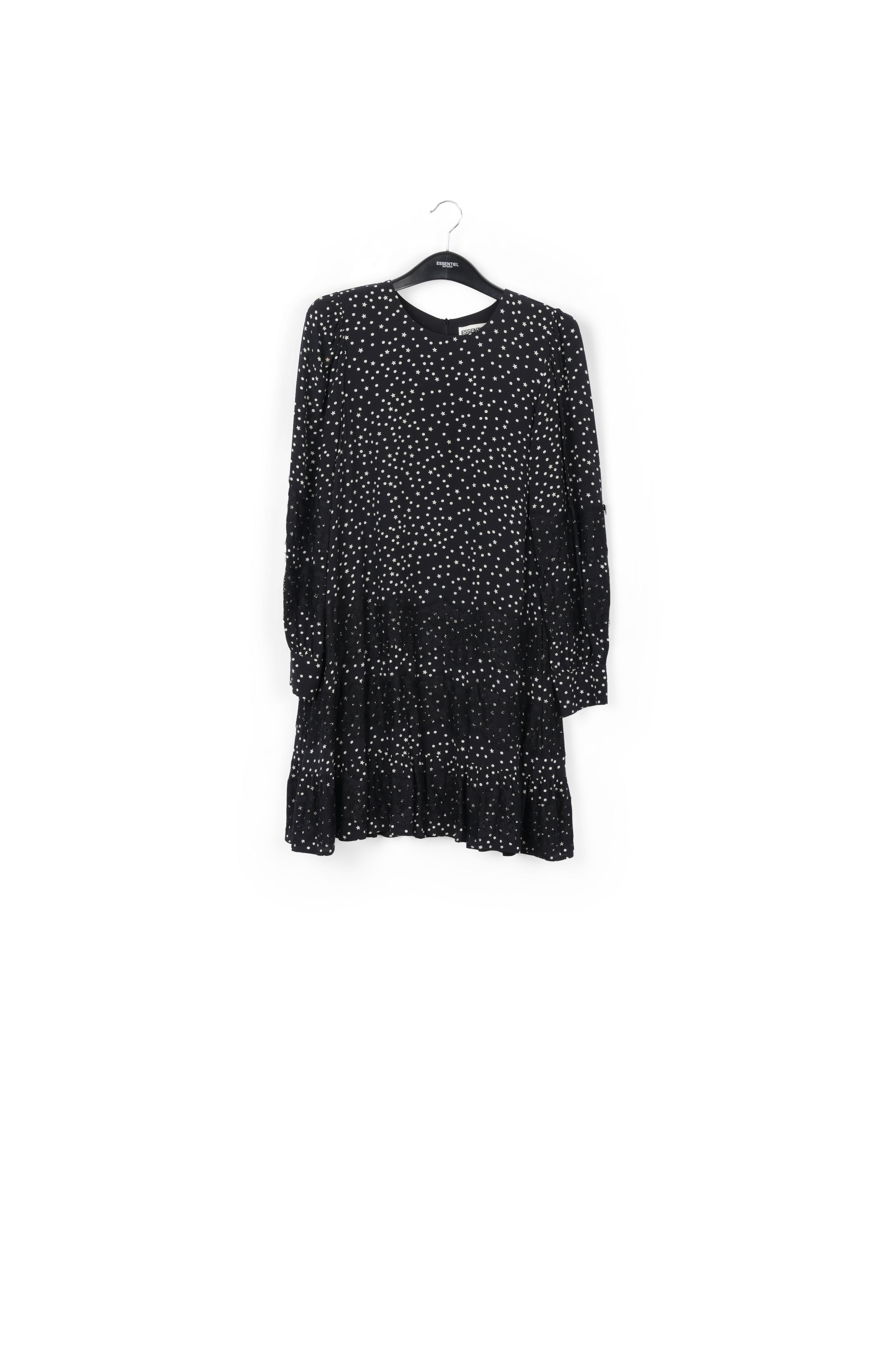 Black lace-trimmed mini dress RE—SSENTIEL | Essentiel second hand