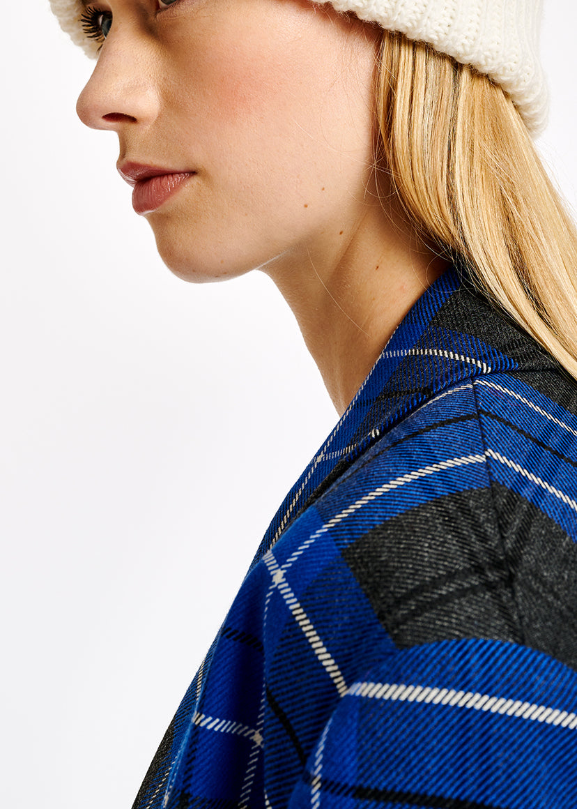 Blue check cropped-fit blazer RE—SSENTIEL | Essentiel second hand