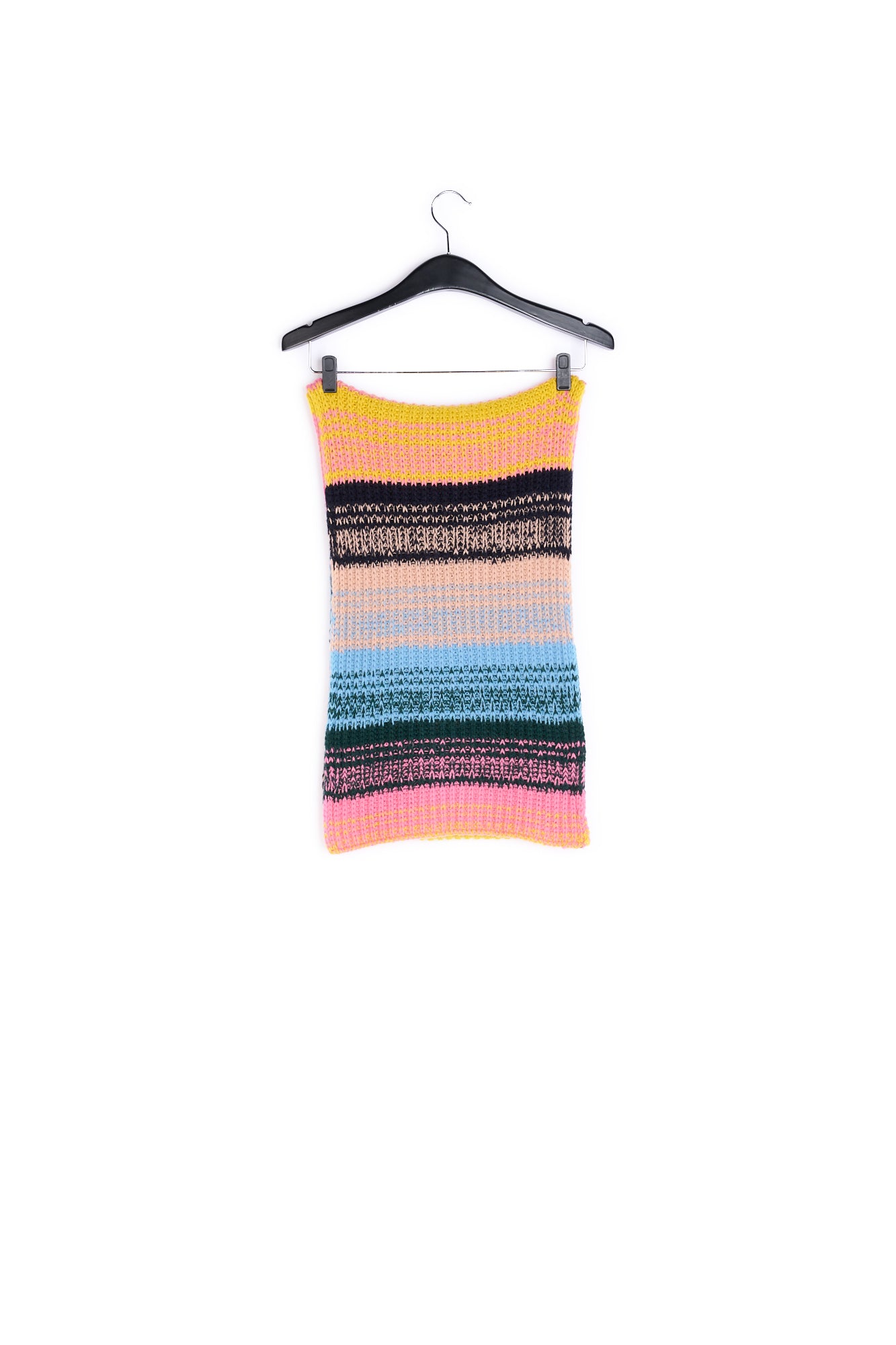 Multicolored ribbed wool-blend scarf RE—SSENTIEL | Essentiel second hand