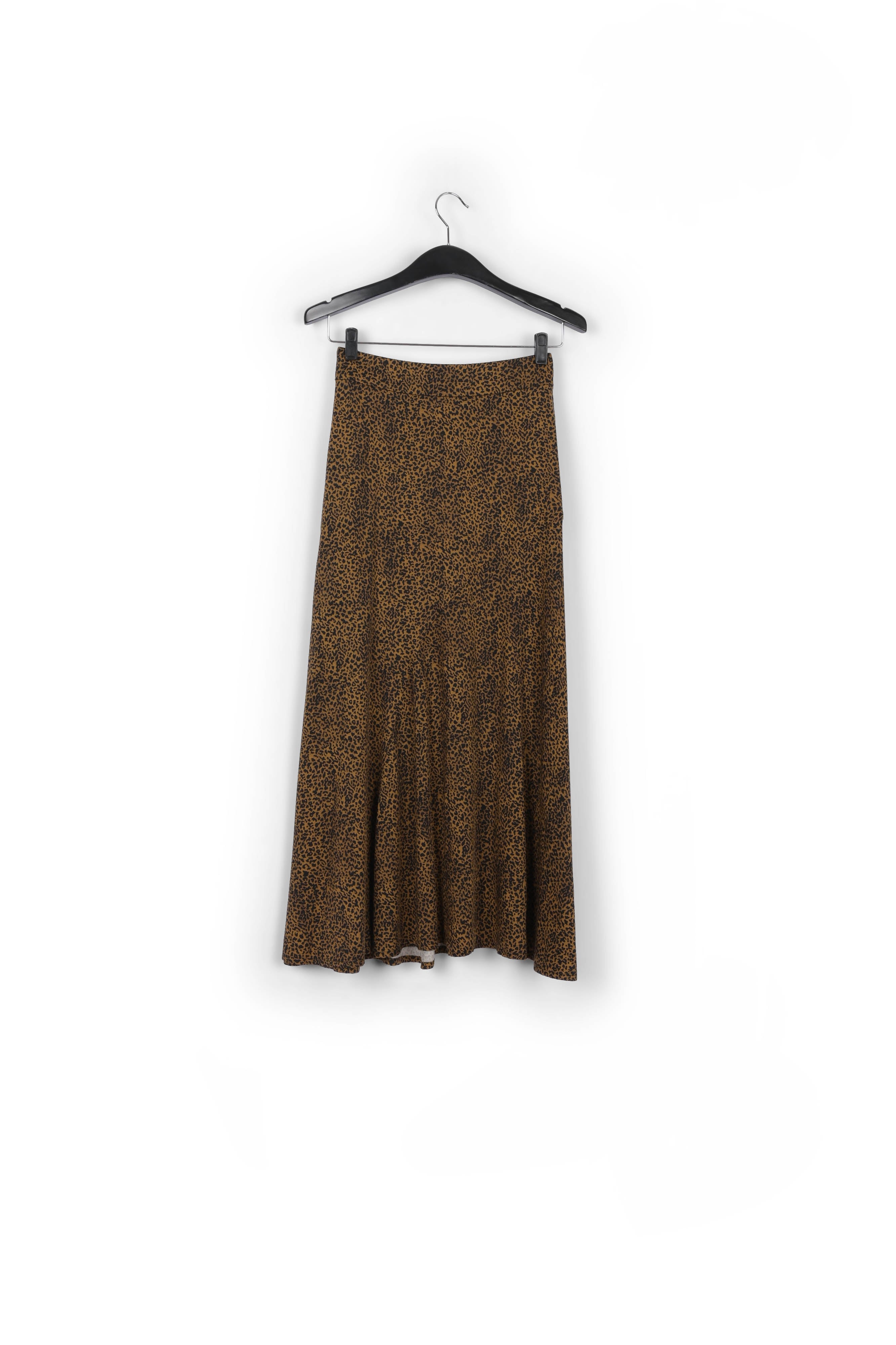 Schuin gesneden midirok met luipaardprint RE—SSENTIEL | Essentiel second hand