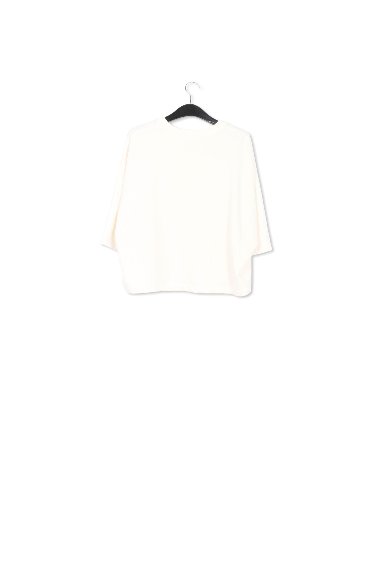 Off-white short-sleeved sweatshirt with sequin embroideries RE—SSENTIEL | Essentiel second hand