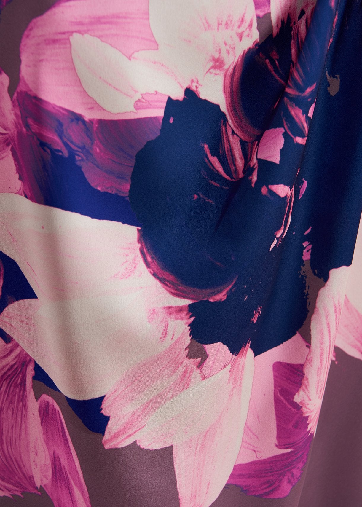 Mauve midi skirt with multicolor floral print RE—SSENTIEL | Essentiel second hand