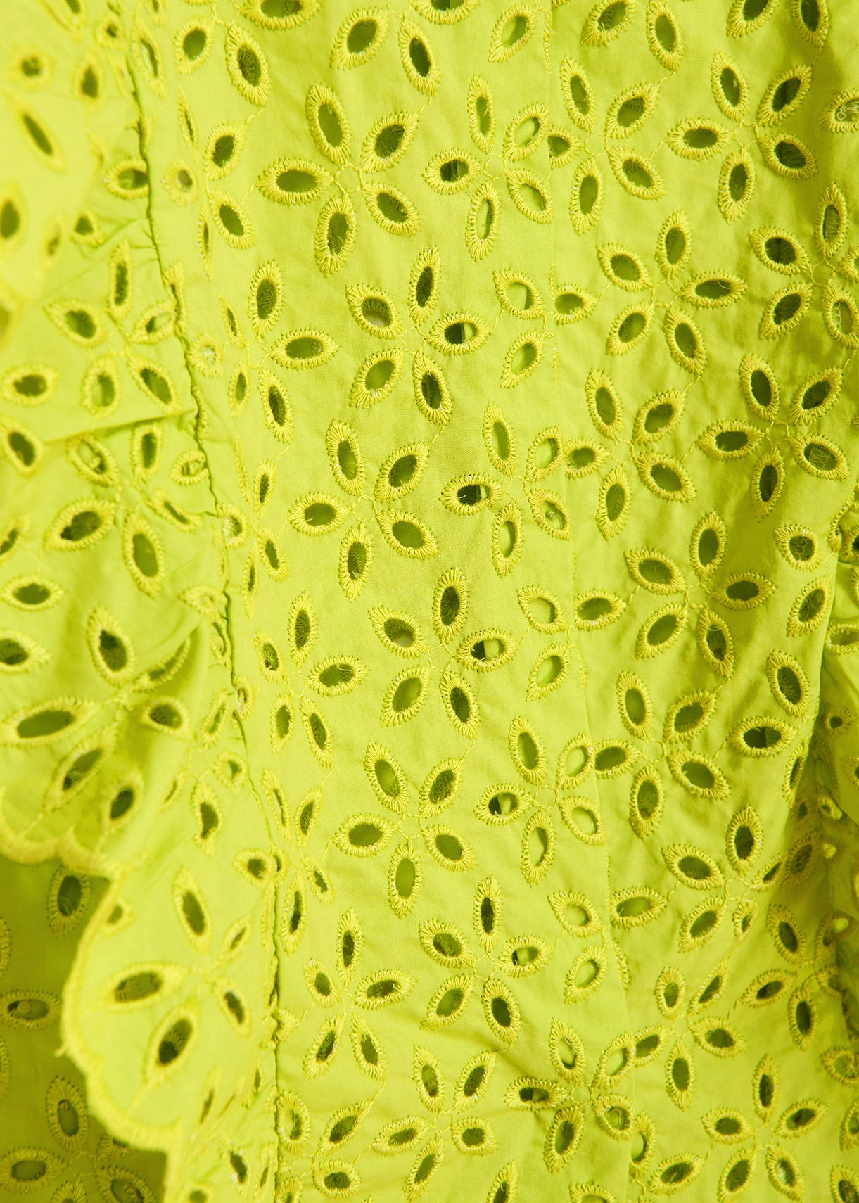 Lime green broderie anglaise cotton top RE—SSENTIEL | Essentiel second hand