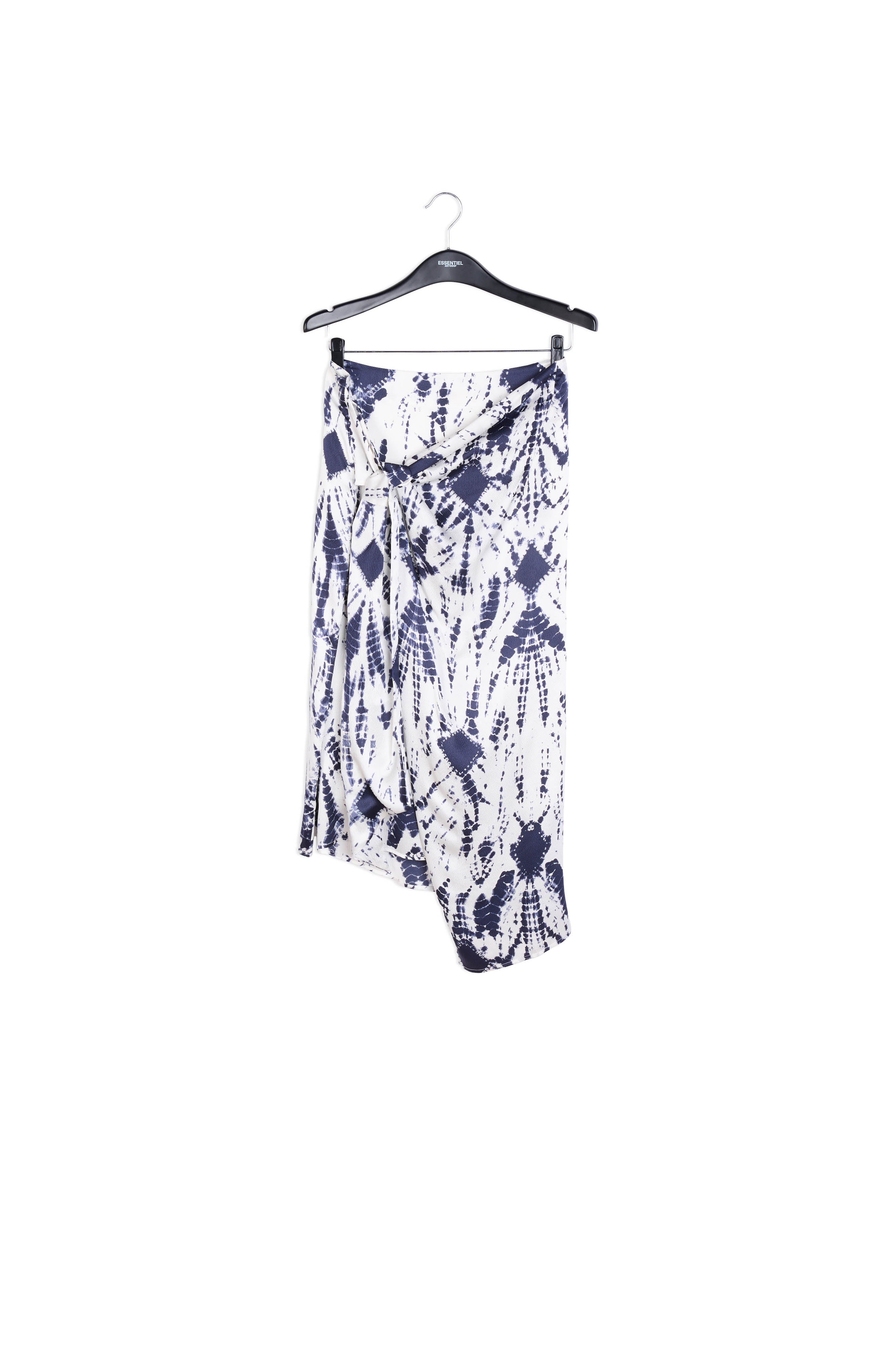 Jupe midi en soie tie-dye blanc cassé et vert RE—SSENTIEL | Essentiel second hand