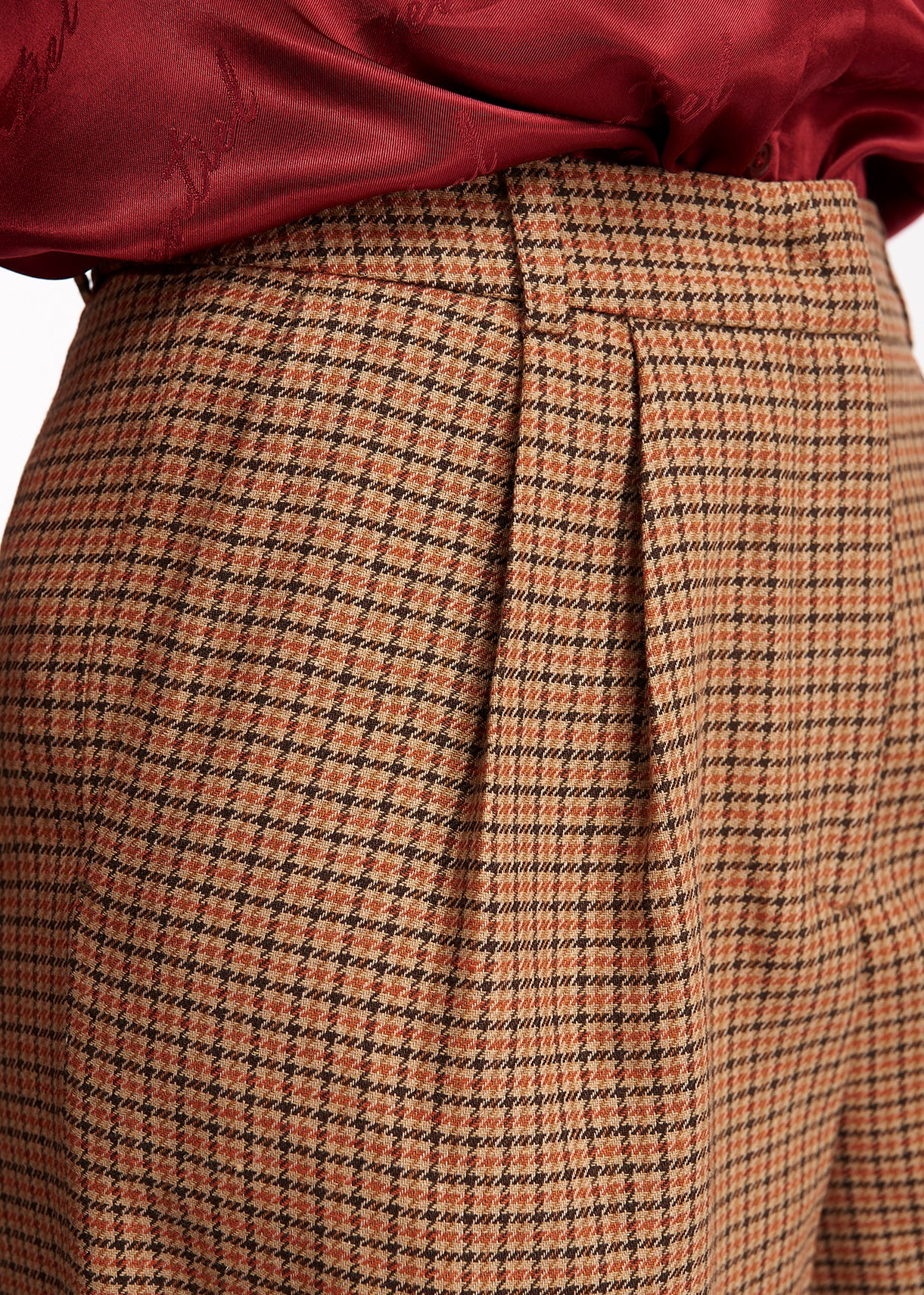 Brown checked wide-leg pants RE—SSENTIEL | Essentiel second hand