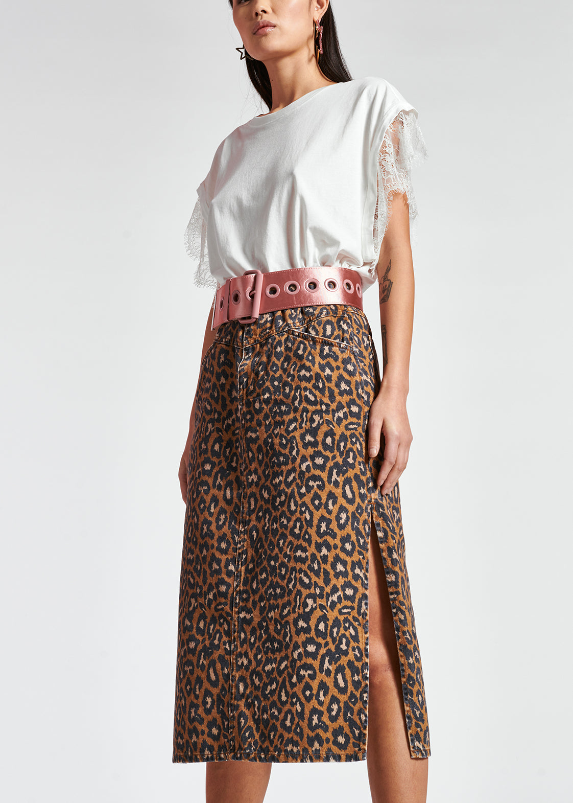 Print Denim miniskirt RE—SSENTIEL | Essentiel second hand