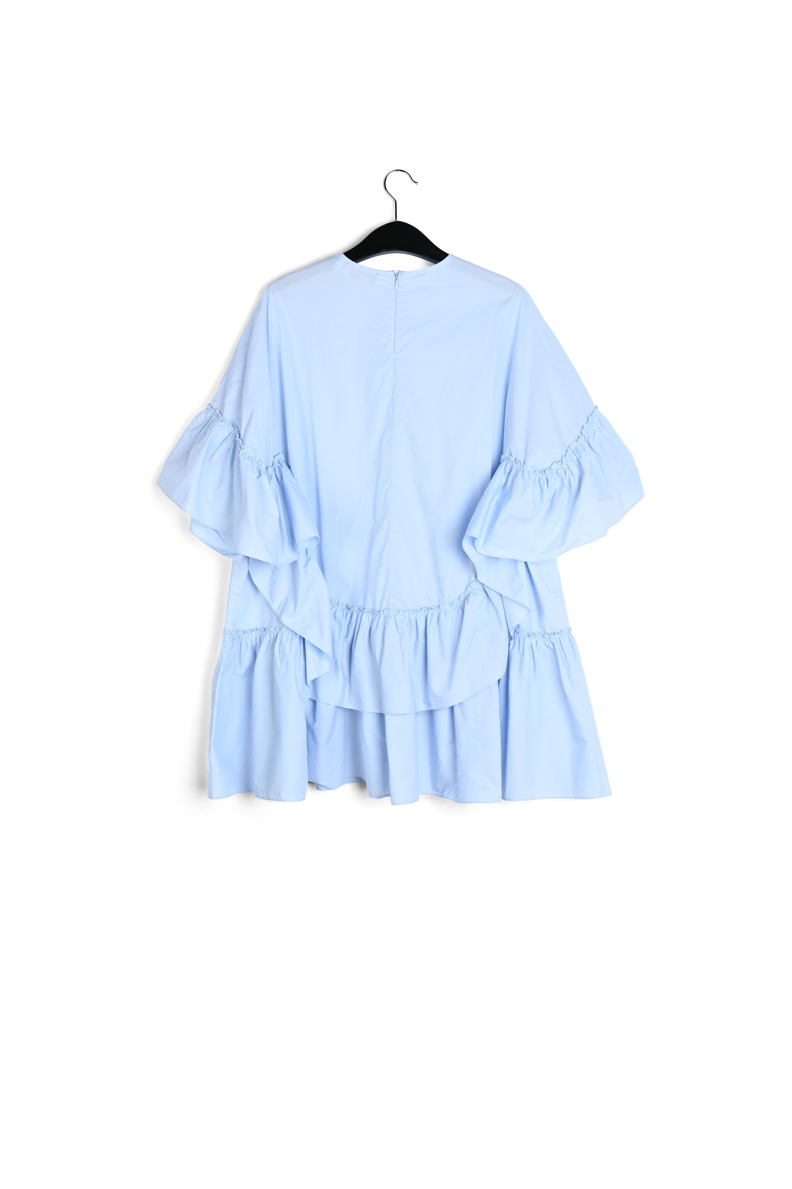 Lichtblauwe katoenen jurk met volants RE—SSENTIEL | Essentiel second hand