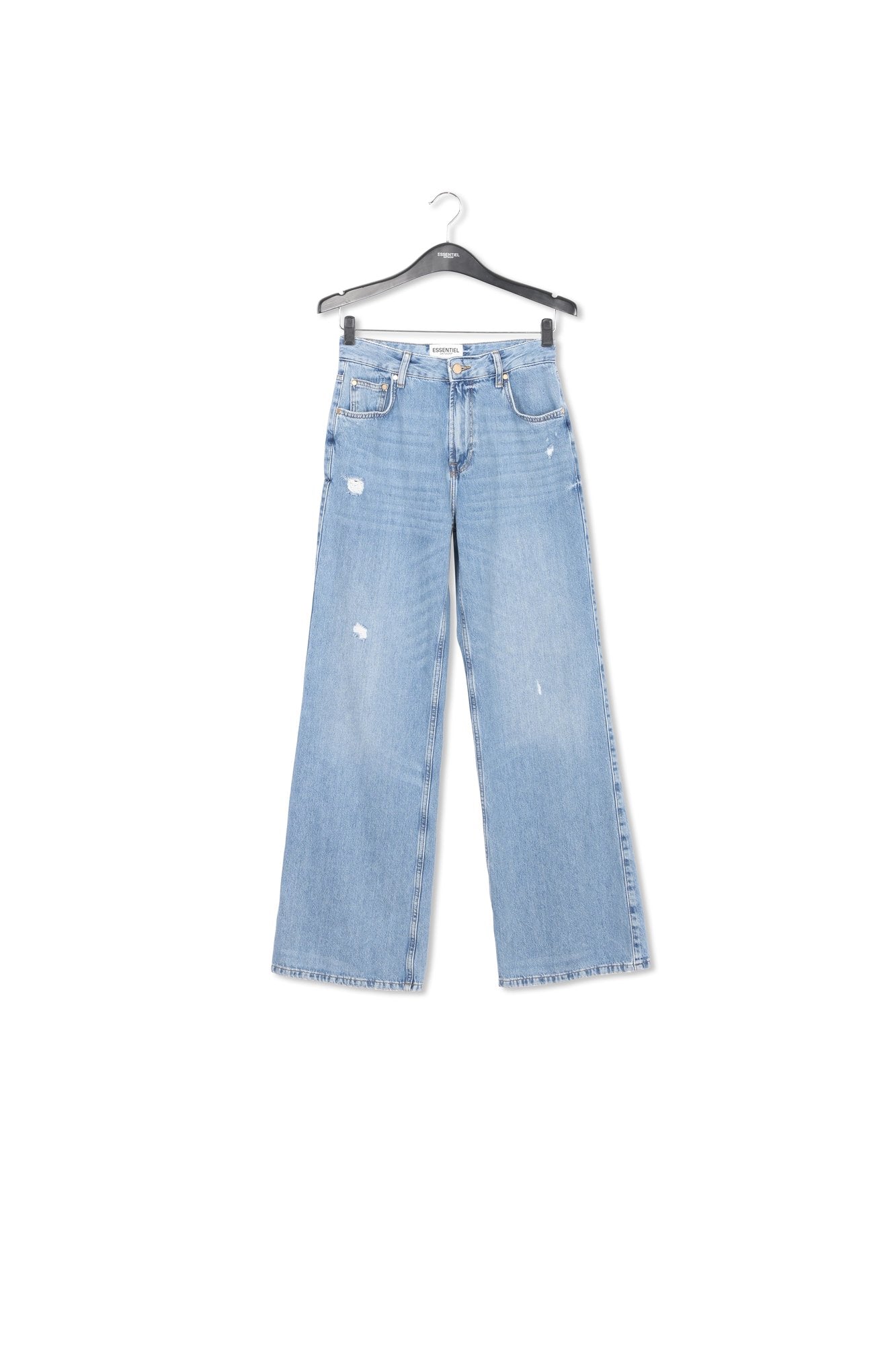 Distressed straight-leg blue jeans RE—SSENTIEL | Essentiel second hand