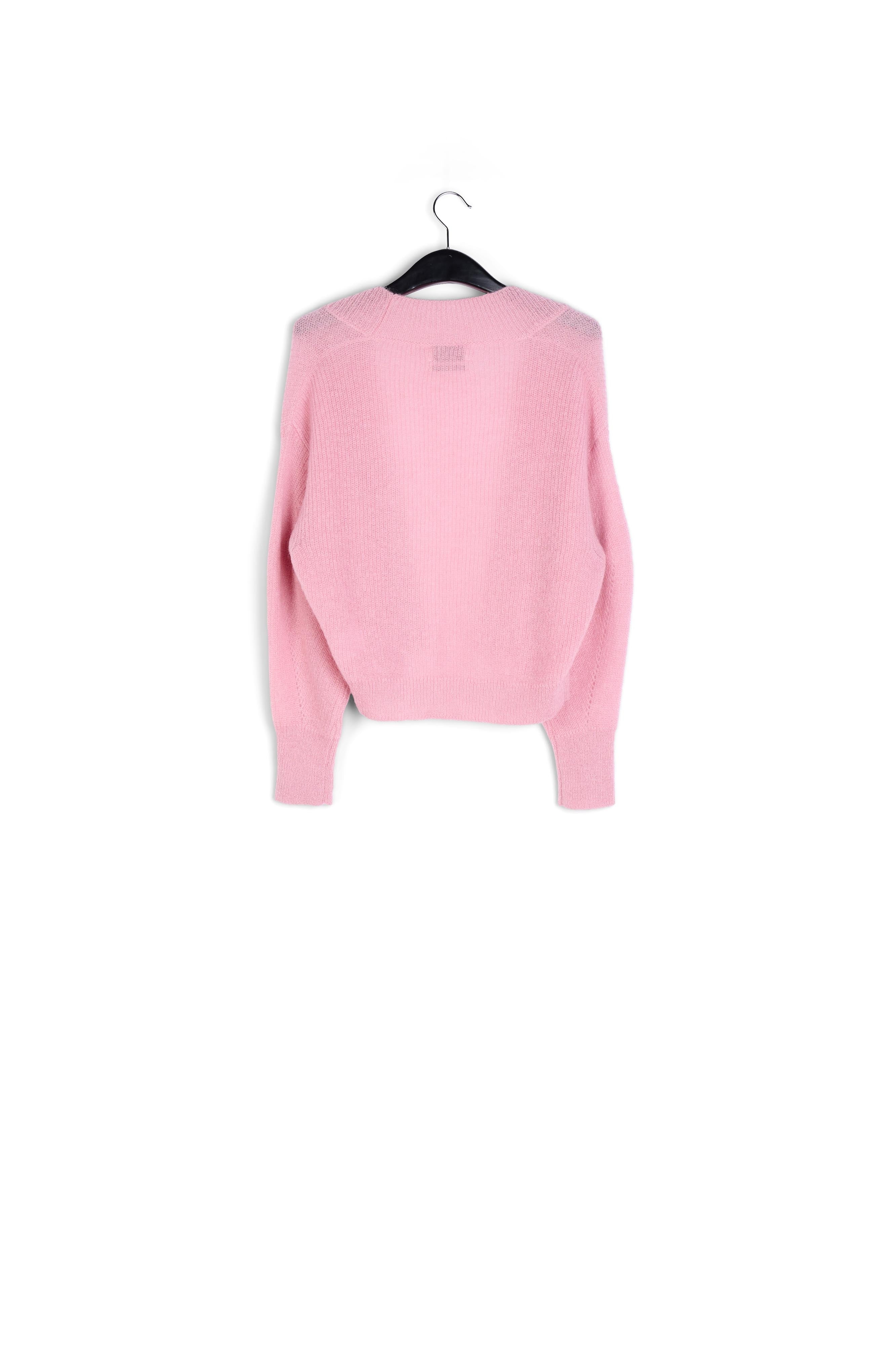 Dusty pink light knitted open cardigan RE—SSENTIEL | Essentiel second hand