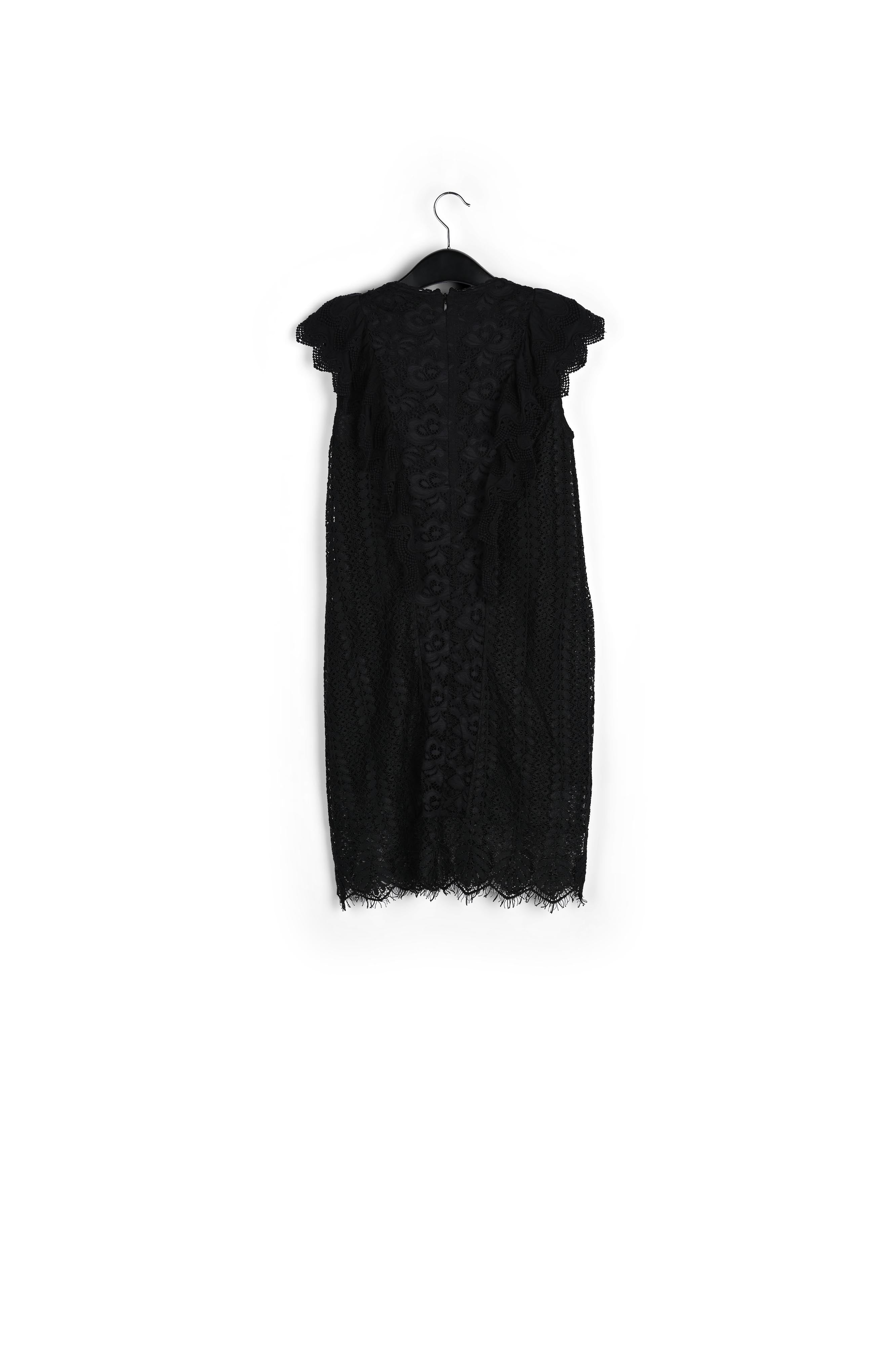 Black ruffled lace belted dress with sequins RE—SSENTIEL | Essentiel second hand