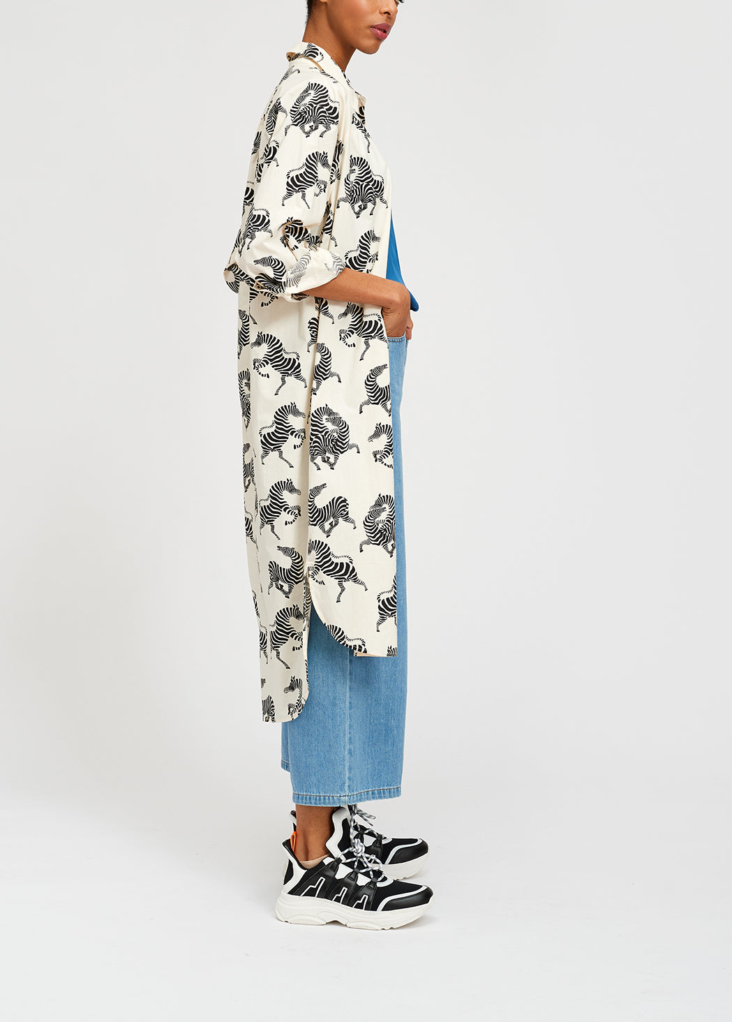 White shirt dress with zebra print RE—SSENTIEL | Essentiel second hand