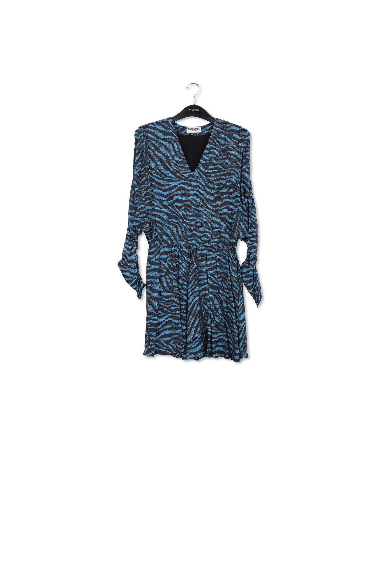 Turquoise and black zebra print mini dress RE—SSENTIEL | Essentiel second hand