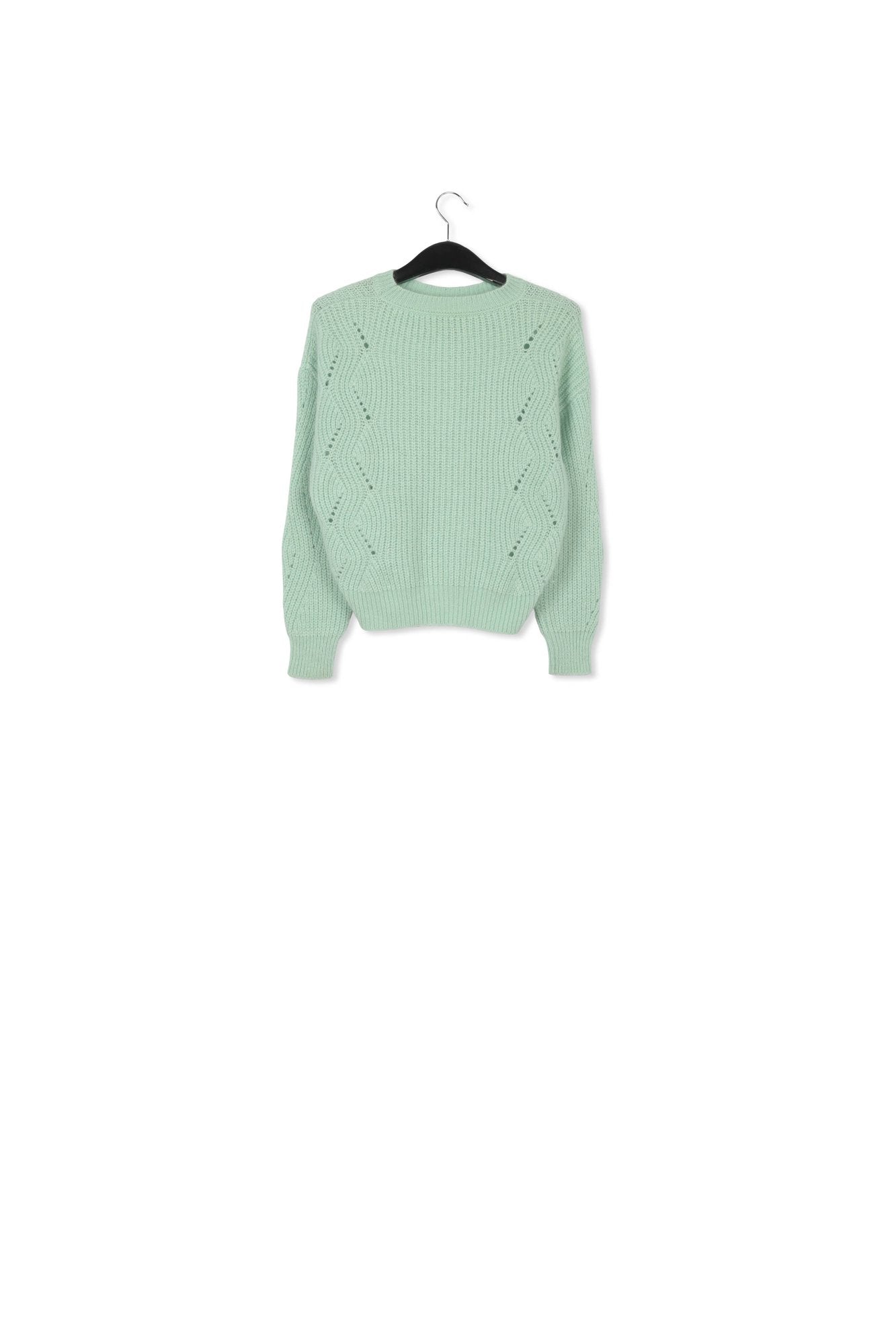 Pull côtelé vert menthe en mélange de mohair RE—SSENTIEL | Essentiel second hand