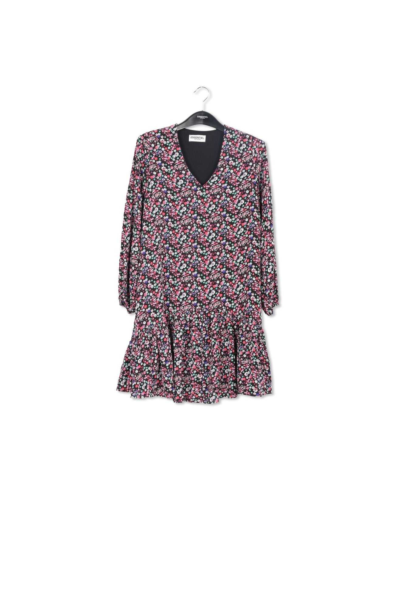 Mini robe noire à imprimé floral RE—SSENTIEL | Essentiel second hand