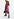 Fuchsia, black and white abstract print midi dress Faume - seconde main