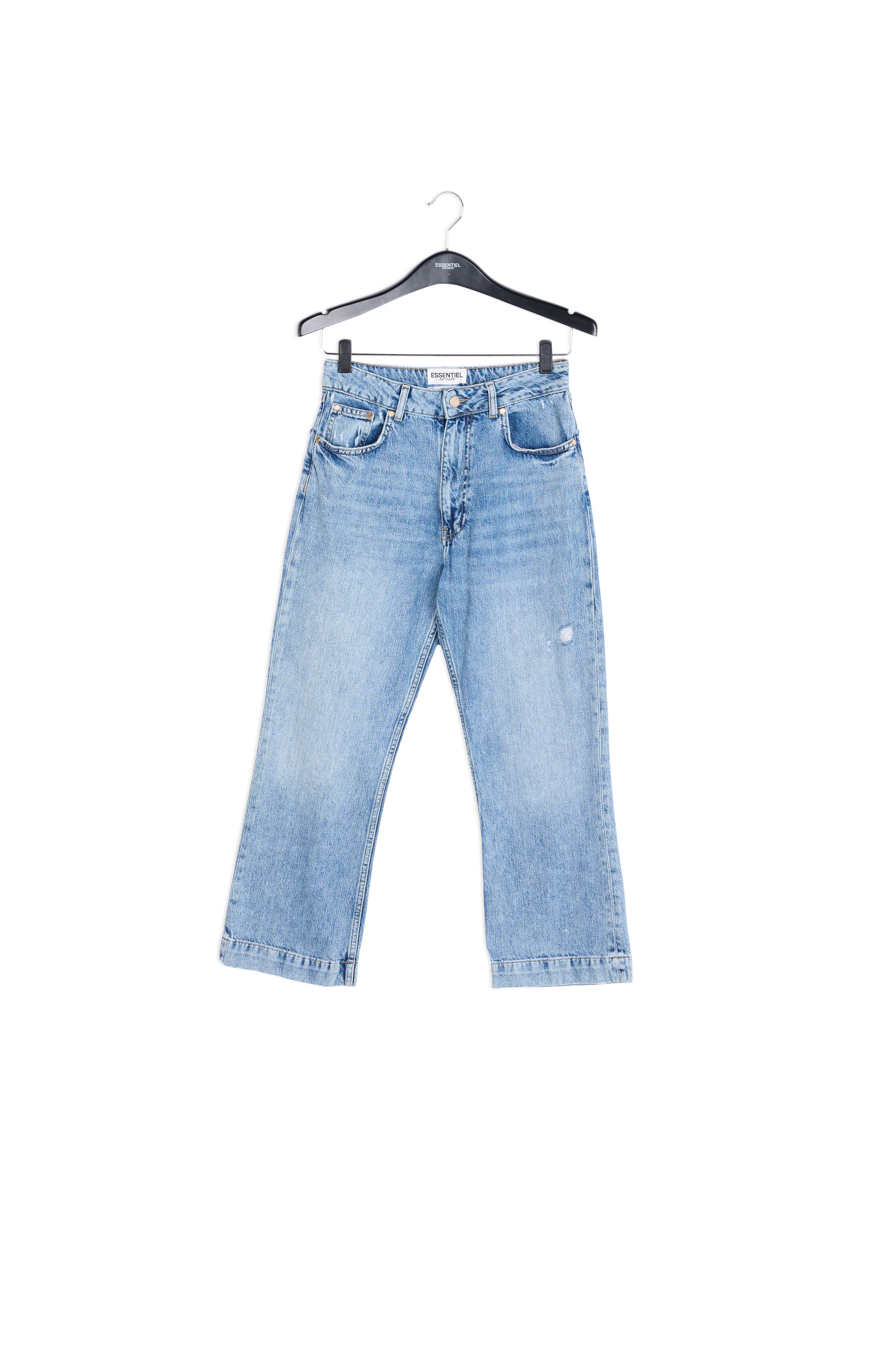 Blue cropped high-rise flared jeans RE—SSENTIEL | Essentiel second hand