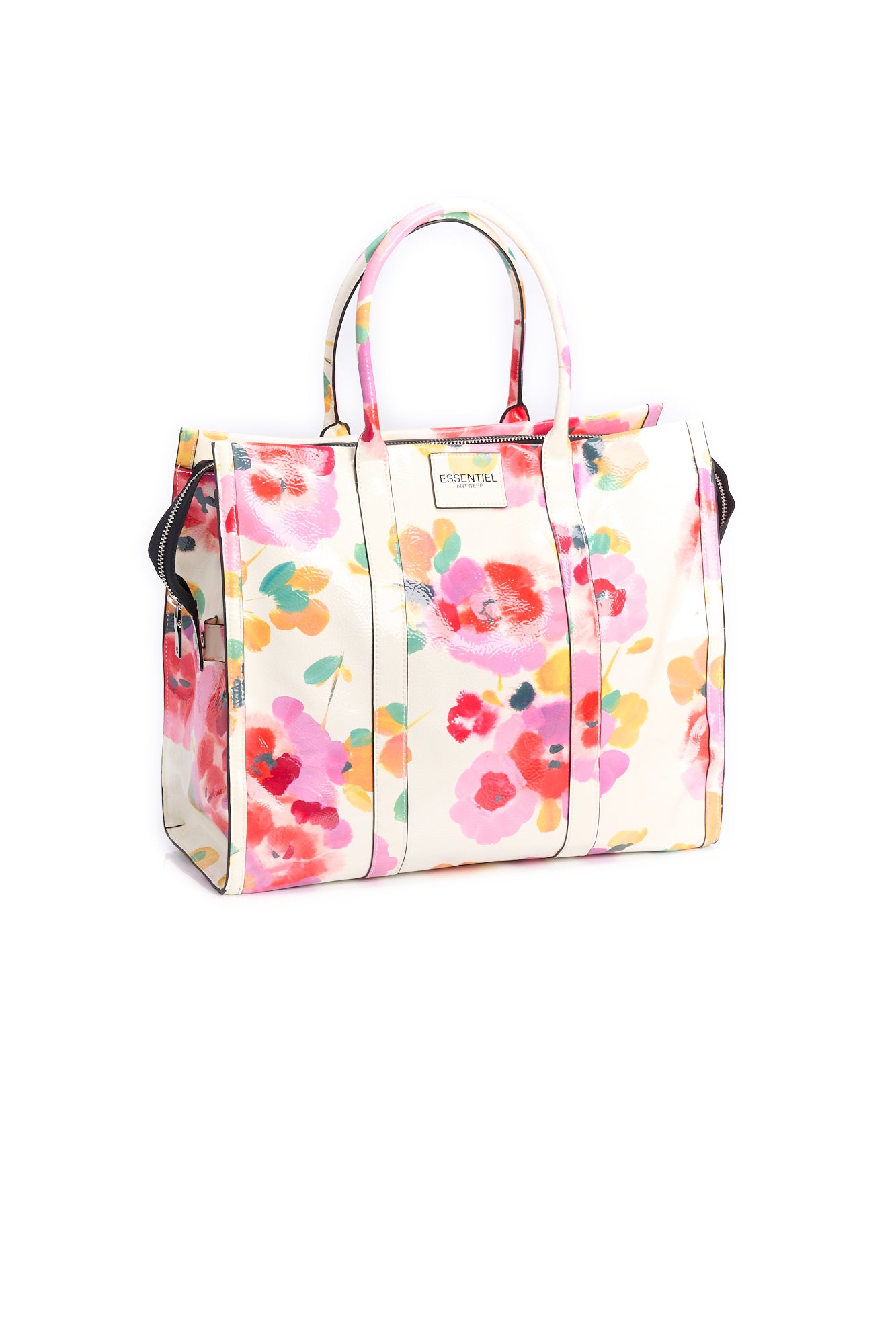 Large off-white floral tote bag RE—SSENTIEL | Essentiel second hand