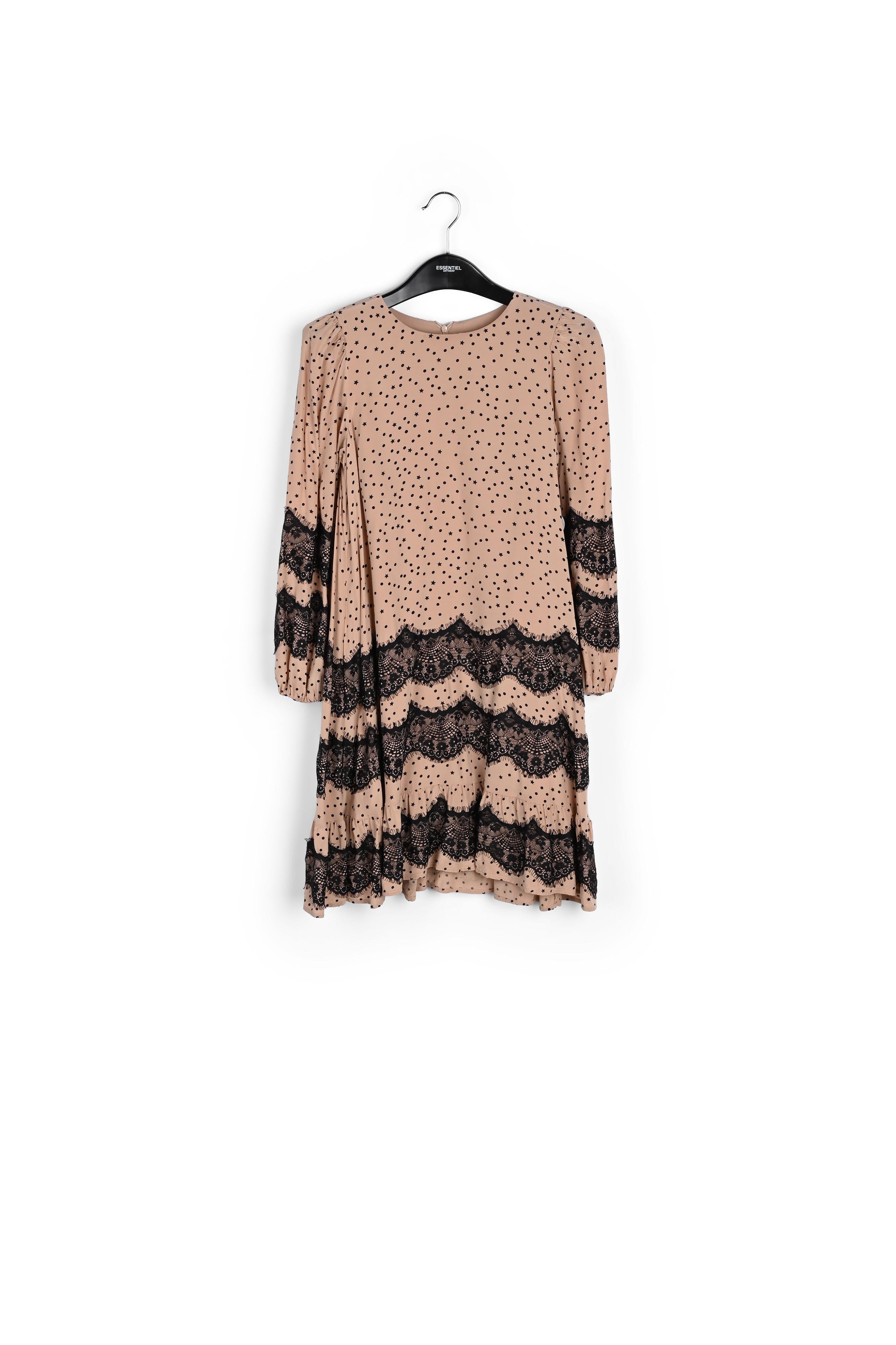 Perzikkleurige mini-jurk met kant RE—SSENTIEL | Essentiel second hand