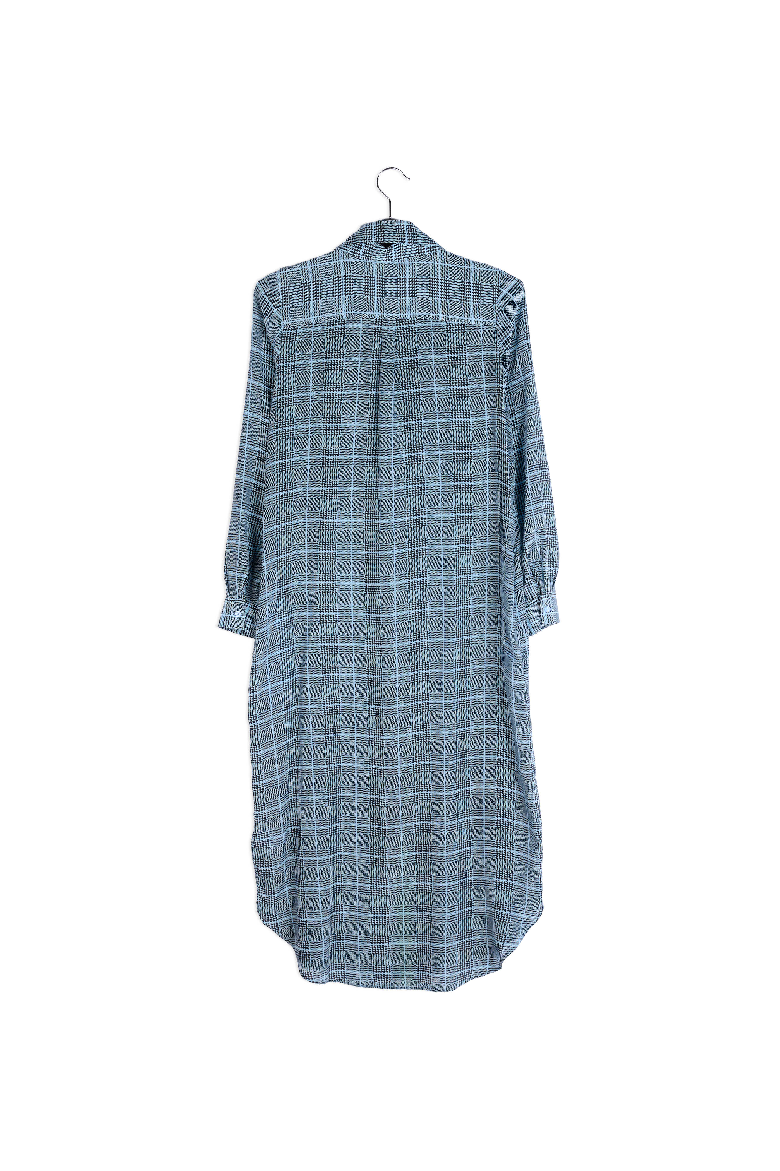 Large check silk shirt dress RE—SSENTIEL | Essentiel second hand