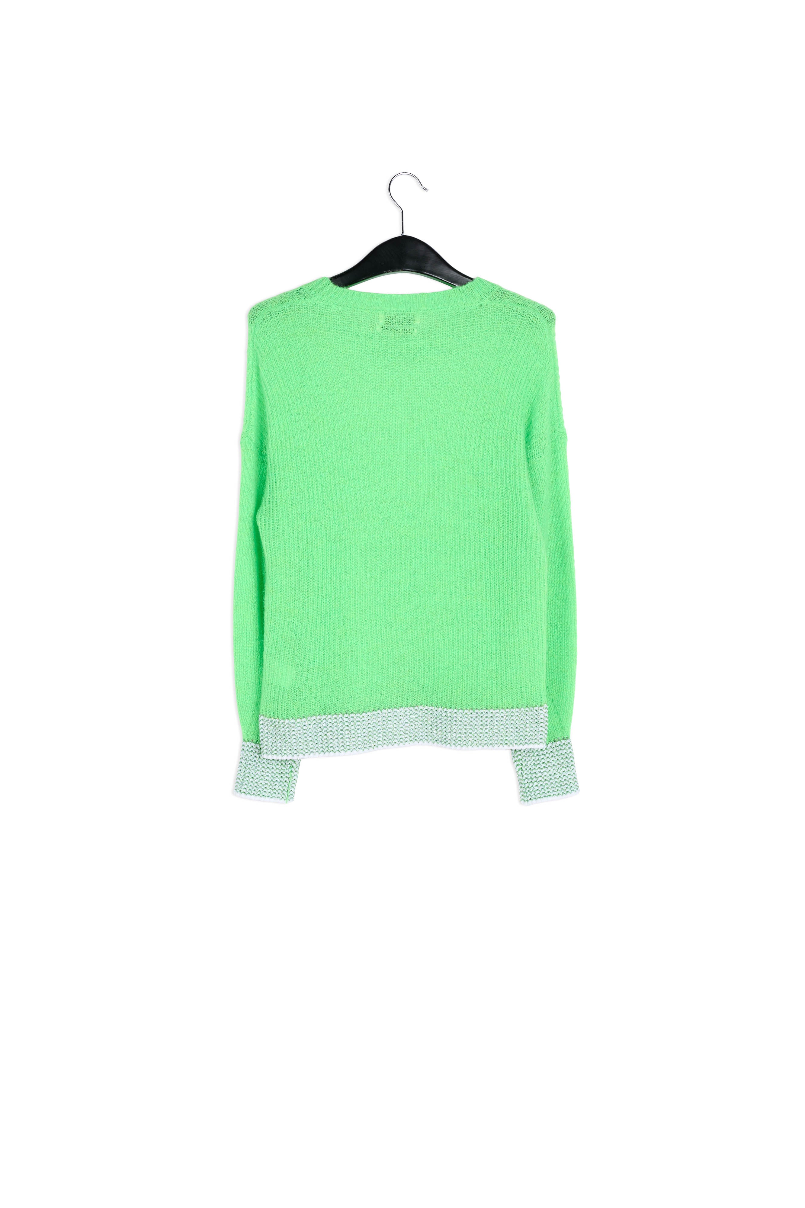 Bright green summer sweater with contrasting trims RE—SSENTIEL | Essentiel second hand