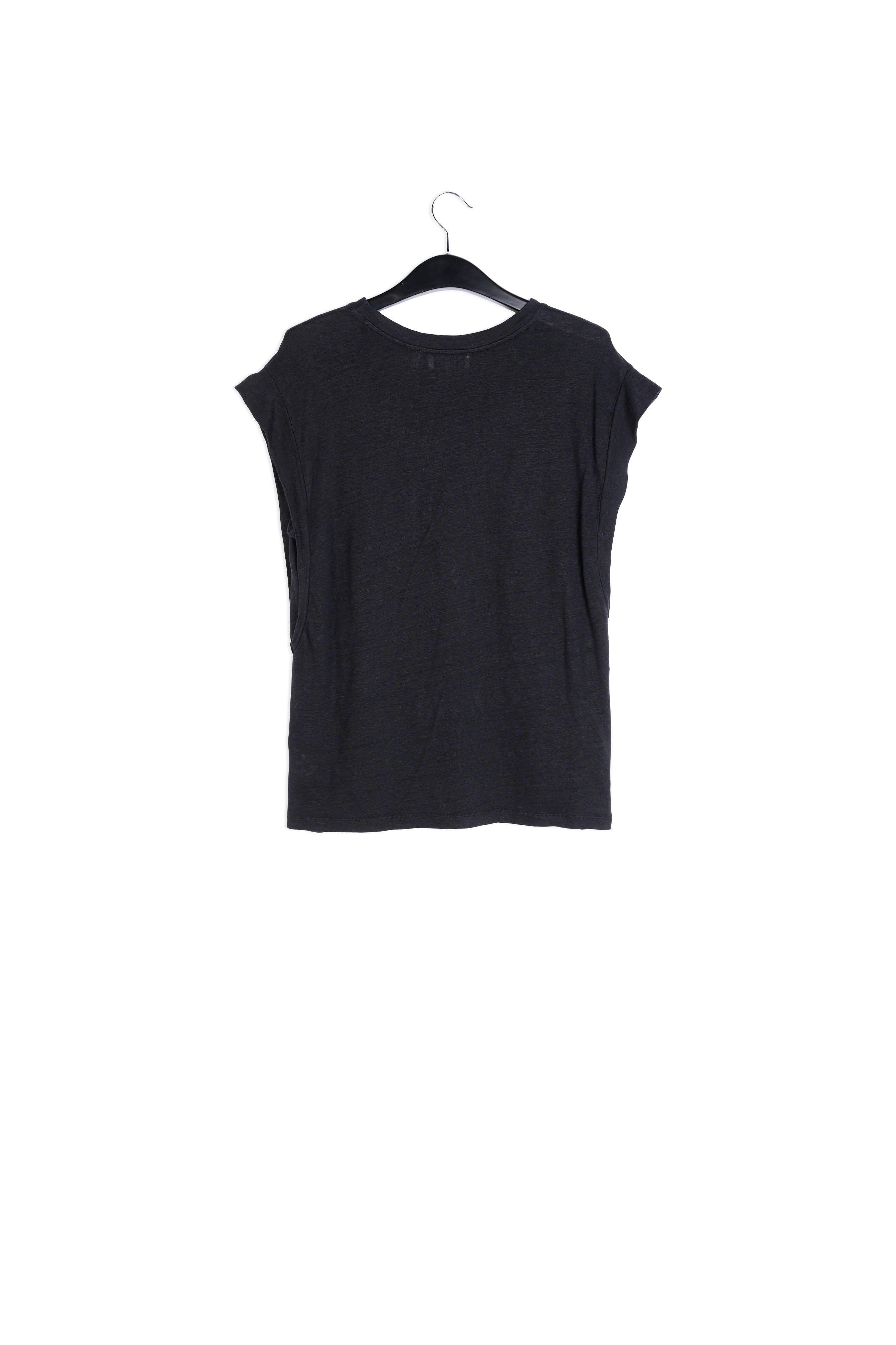 Black linen relaxed-fit T-shirt RE—SSENTIEL | Essentiel second hand