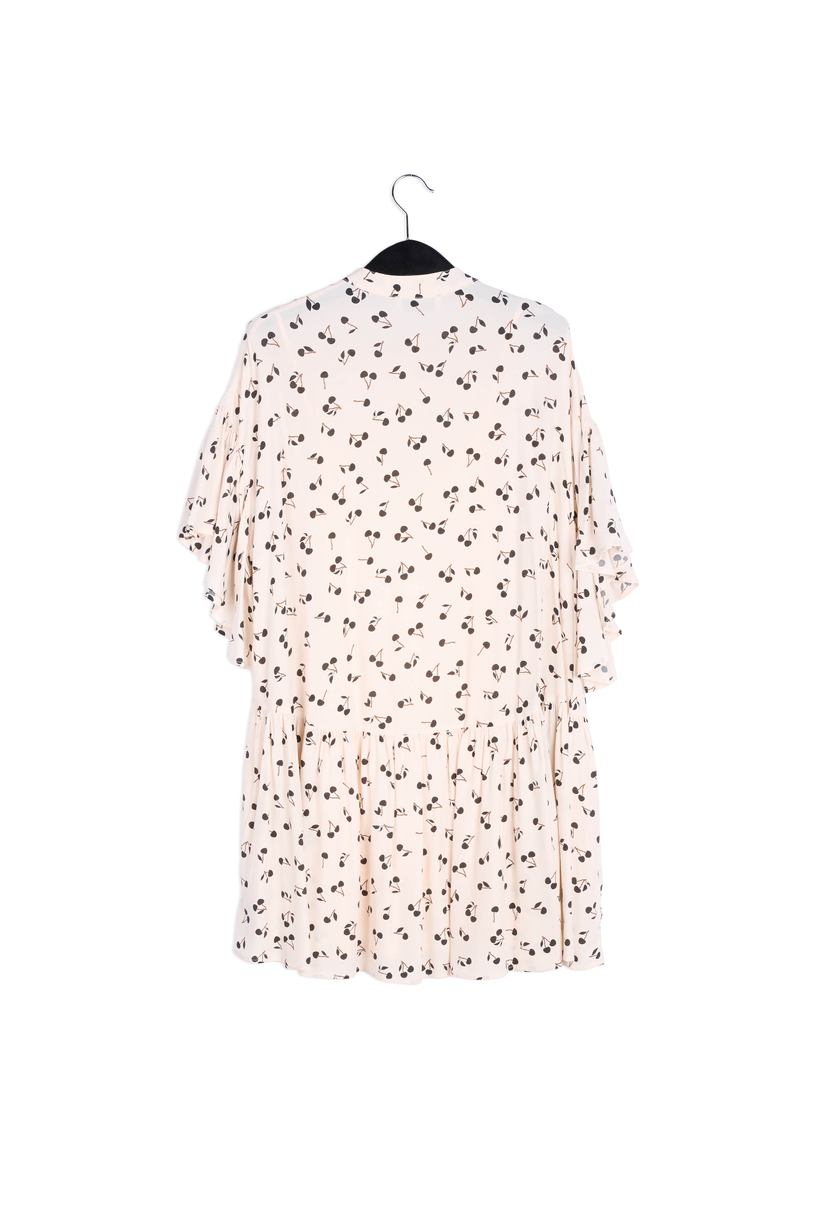 Off-white mini dress with cherry print RE—SSENTIEL | Essentiel second hand