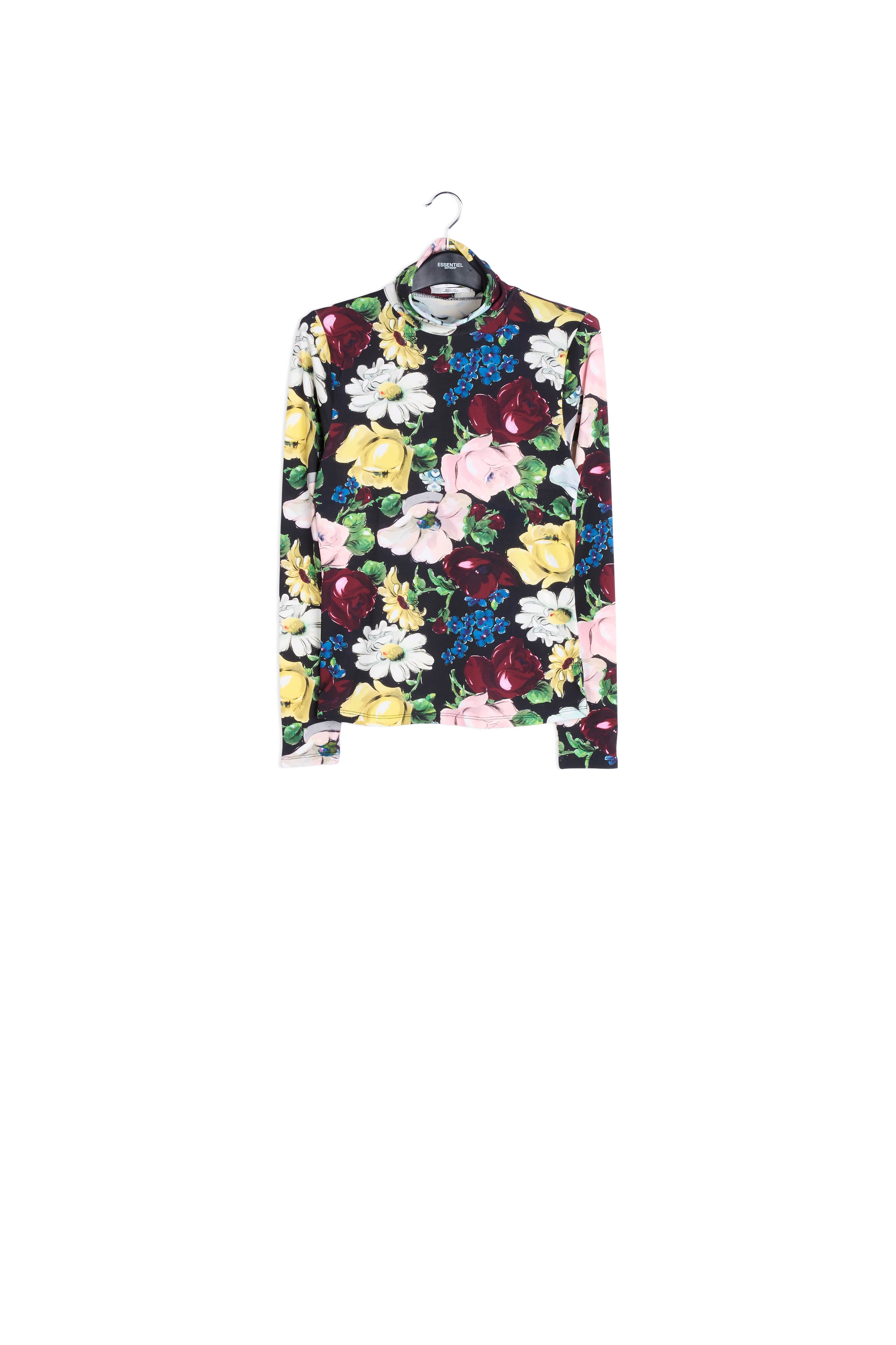 Floral print turtleneck top RE—SSENTIEL | Essentiel second hand
