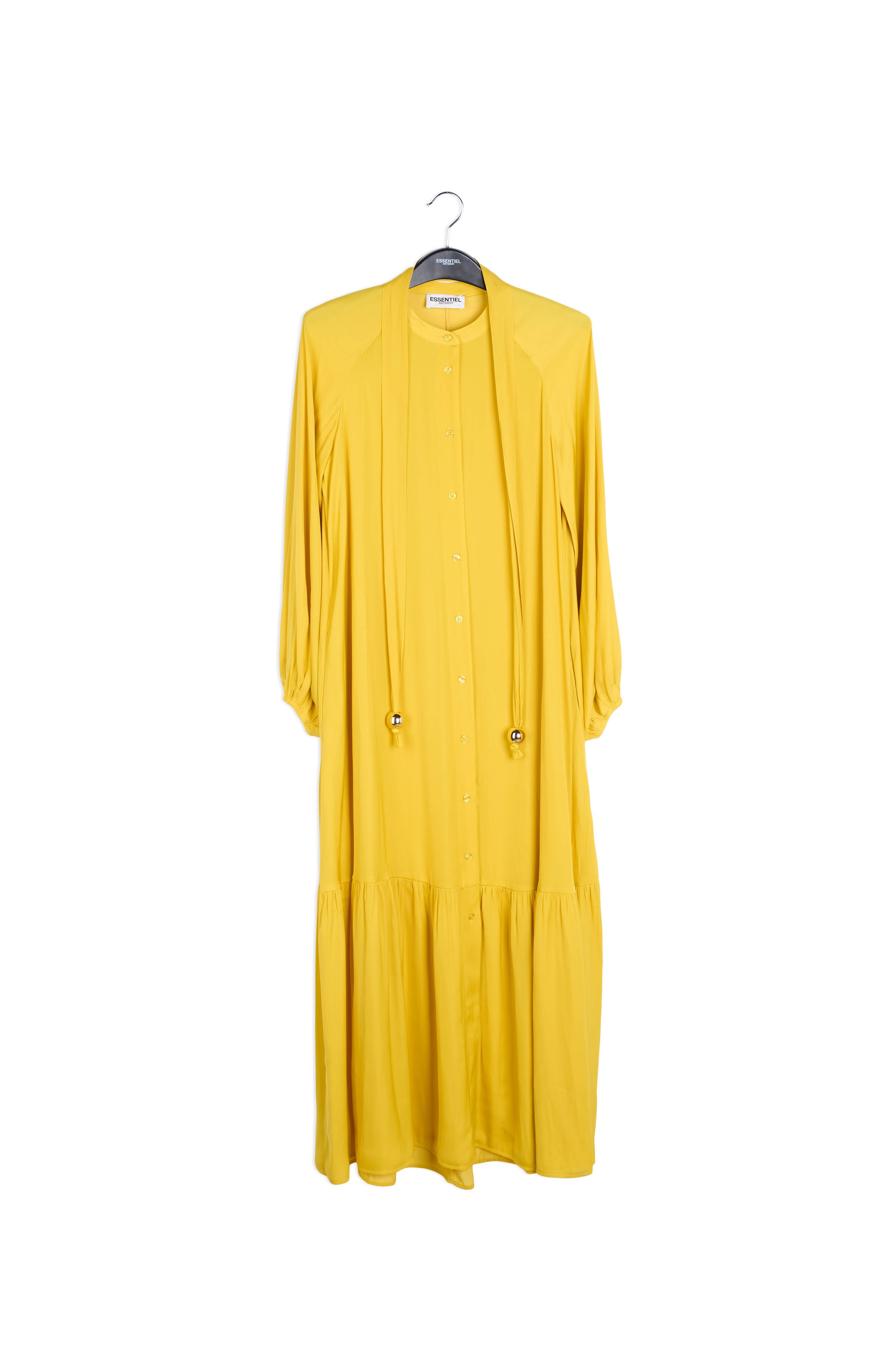 Yellow long-sleeved maxi dress RE—SSENTIEL | Essentiel second hand