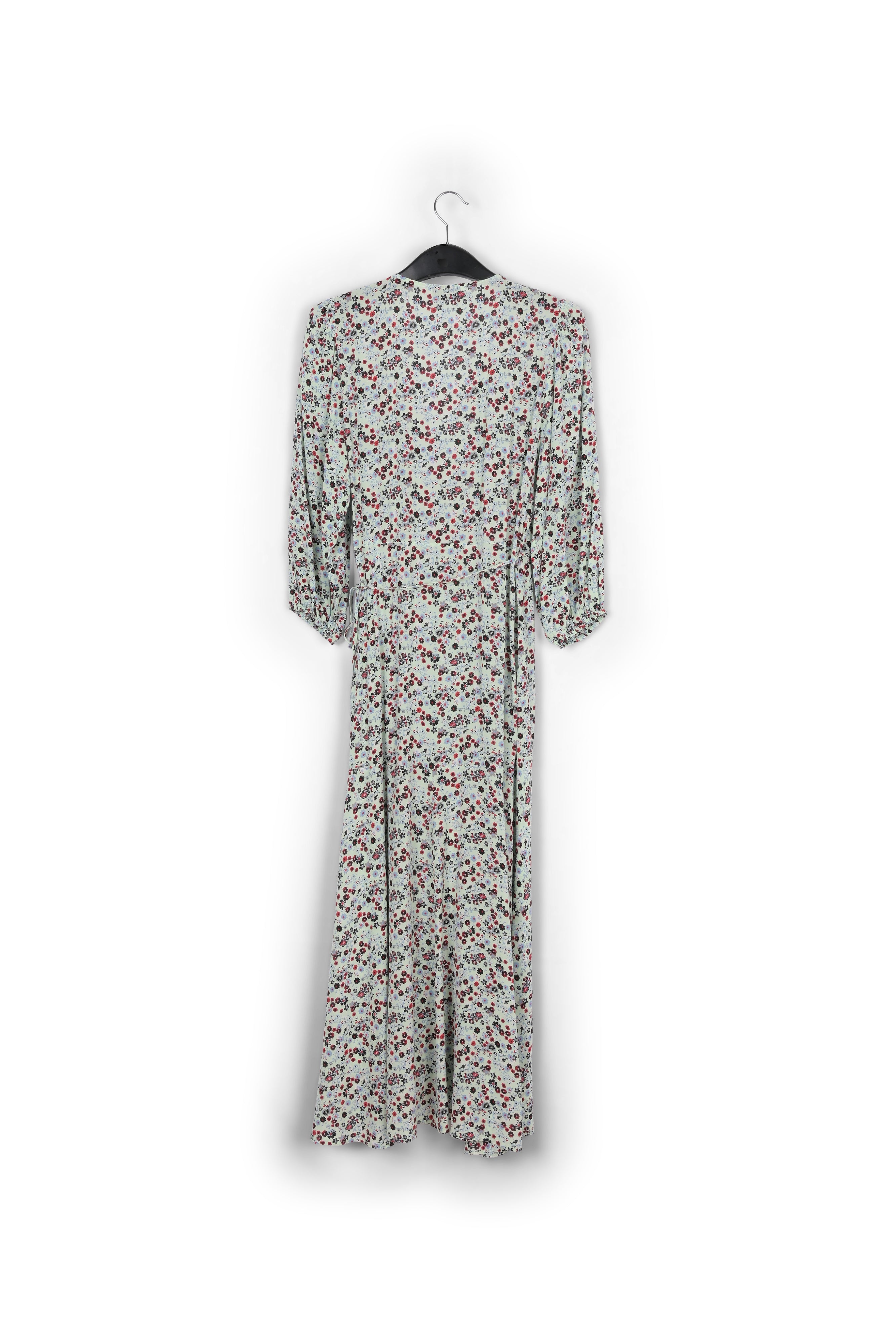 Mint green floral-print wrap maxi dress RE—SSENTIEL | Essentiel second hand