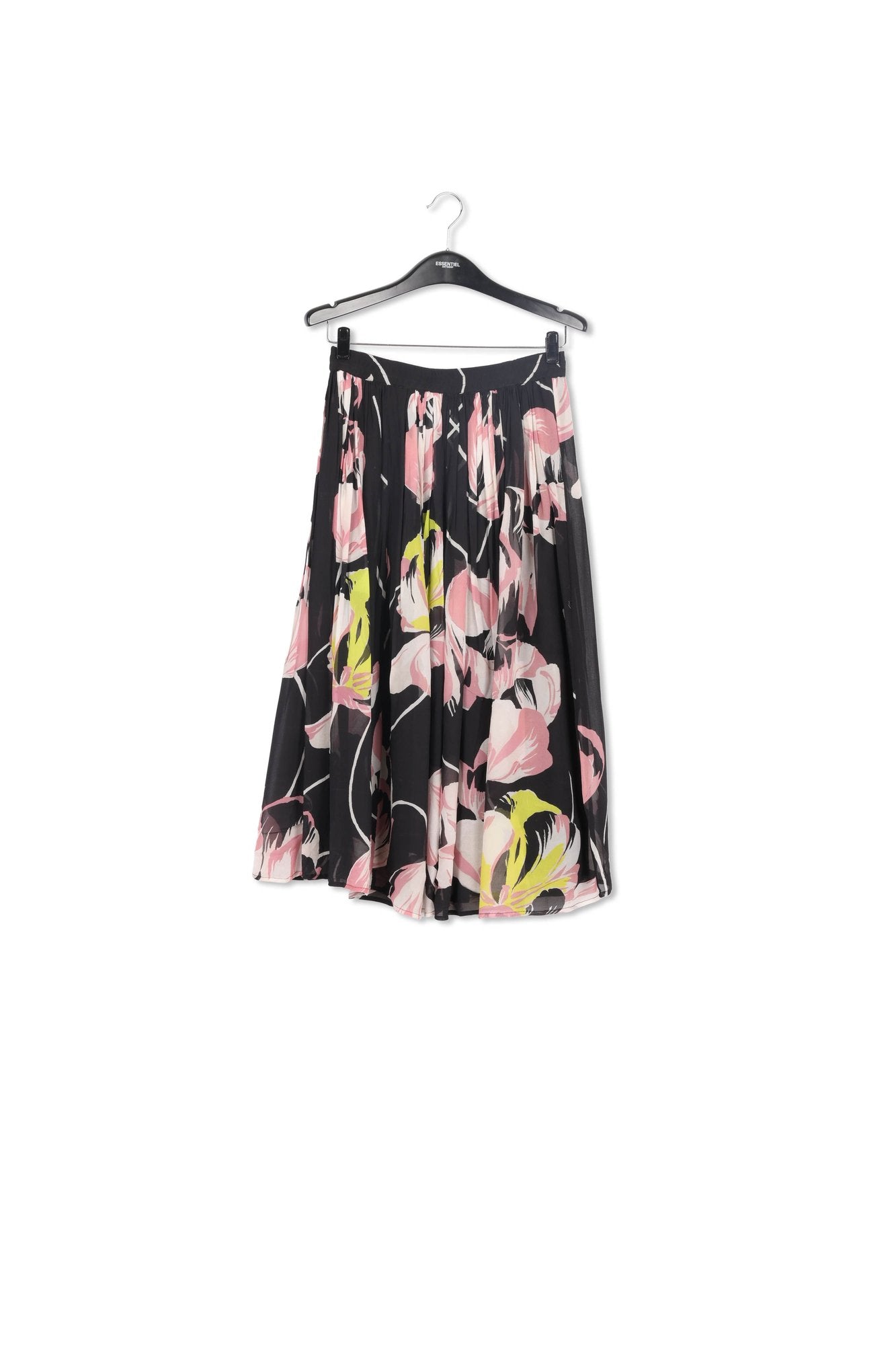 Black floral-print maxi skirt RE—SSENTIEL | Essentiel second hand