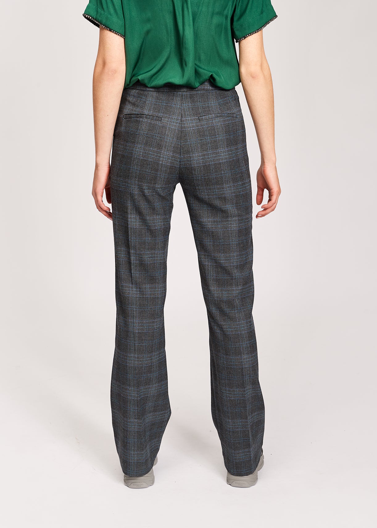 Grijze geruite klassieke broek RE—SSENTIEL | Essentiel second hand