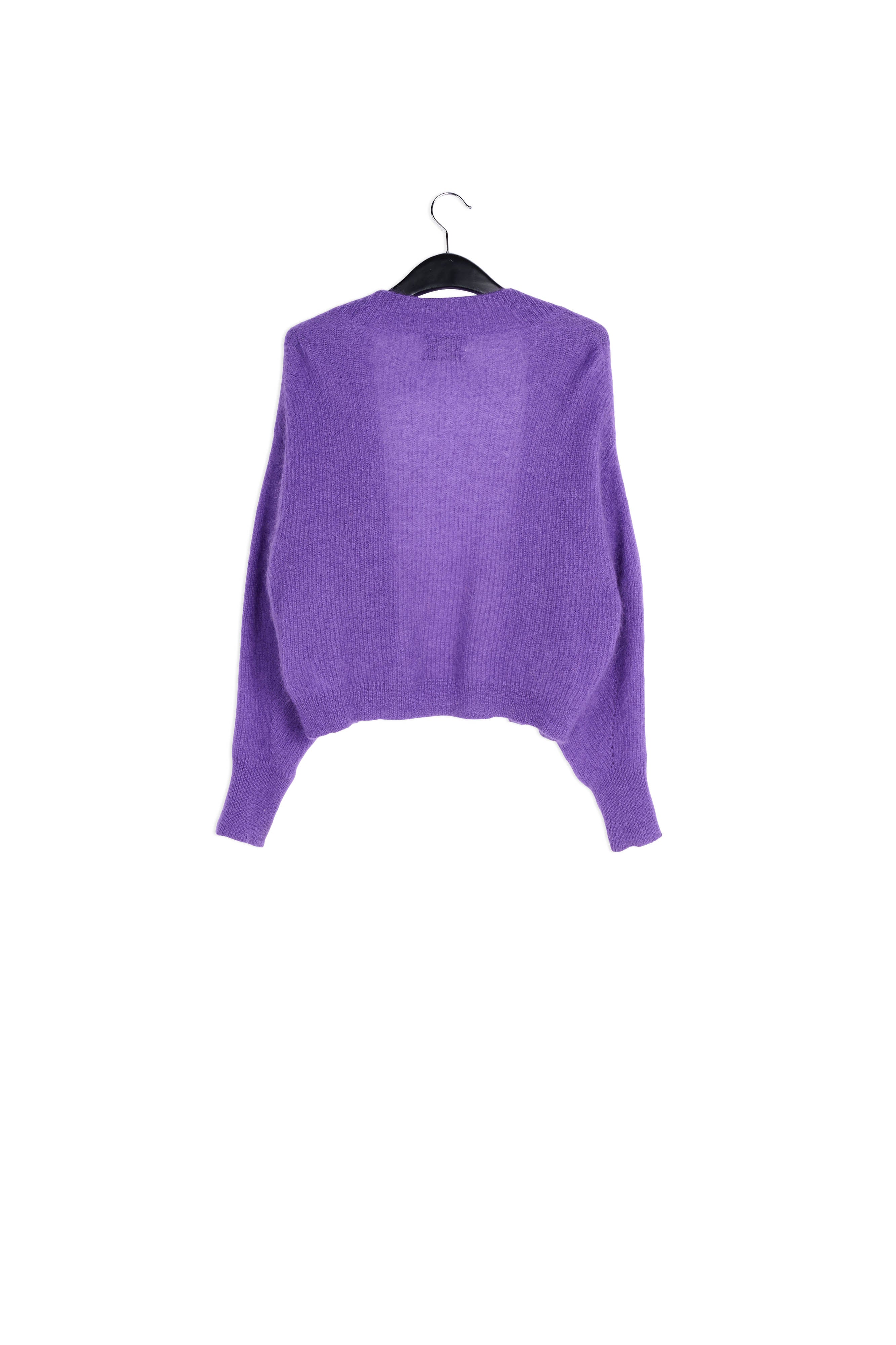 Purple light knitted open cardigan RE—SSENTIEL | Essentiel second hand
