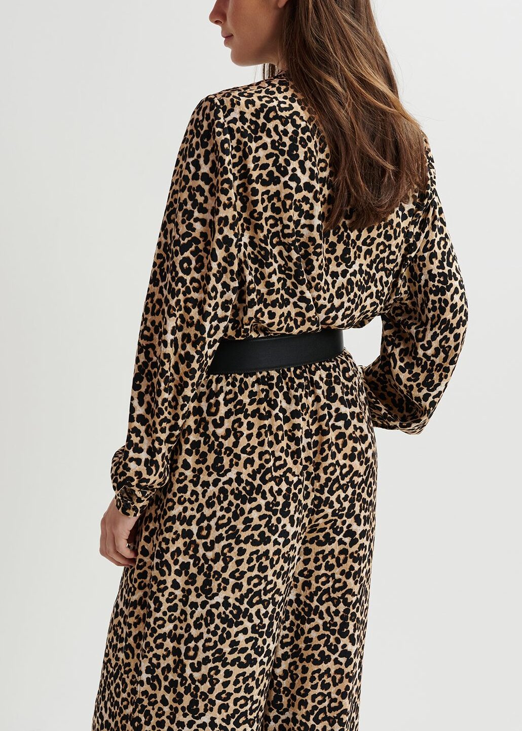 Brown leopard-print polo top RE—SSENTIEL | Essentiel second hand