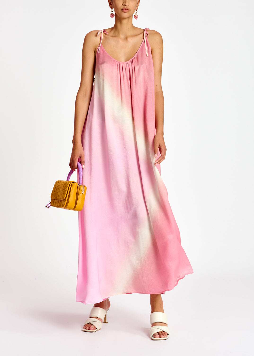 Light pink strappy tie-dye maxi dress RE—SSENTIEL | Essentiel second hand