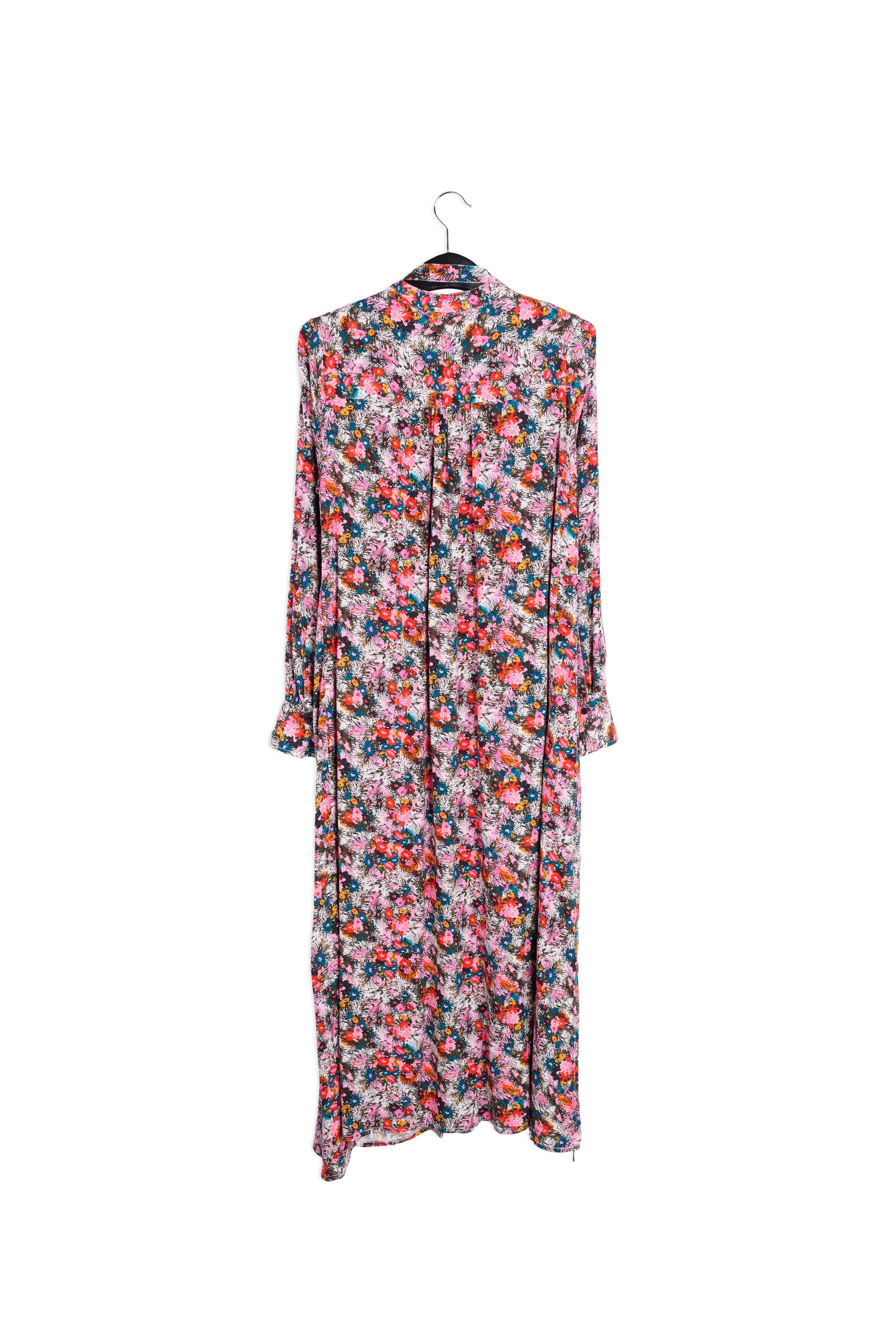 Pink floral print a-line shirt dress RE—SSENTIEL | Essentiel second hand