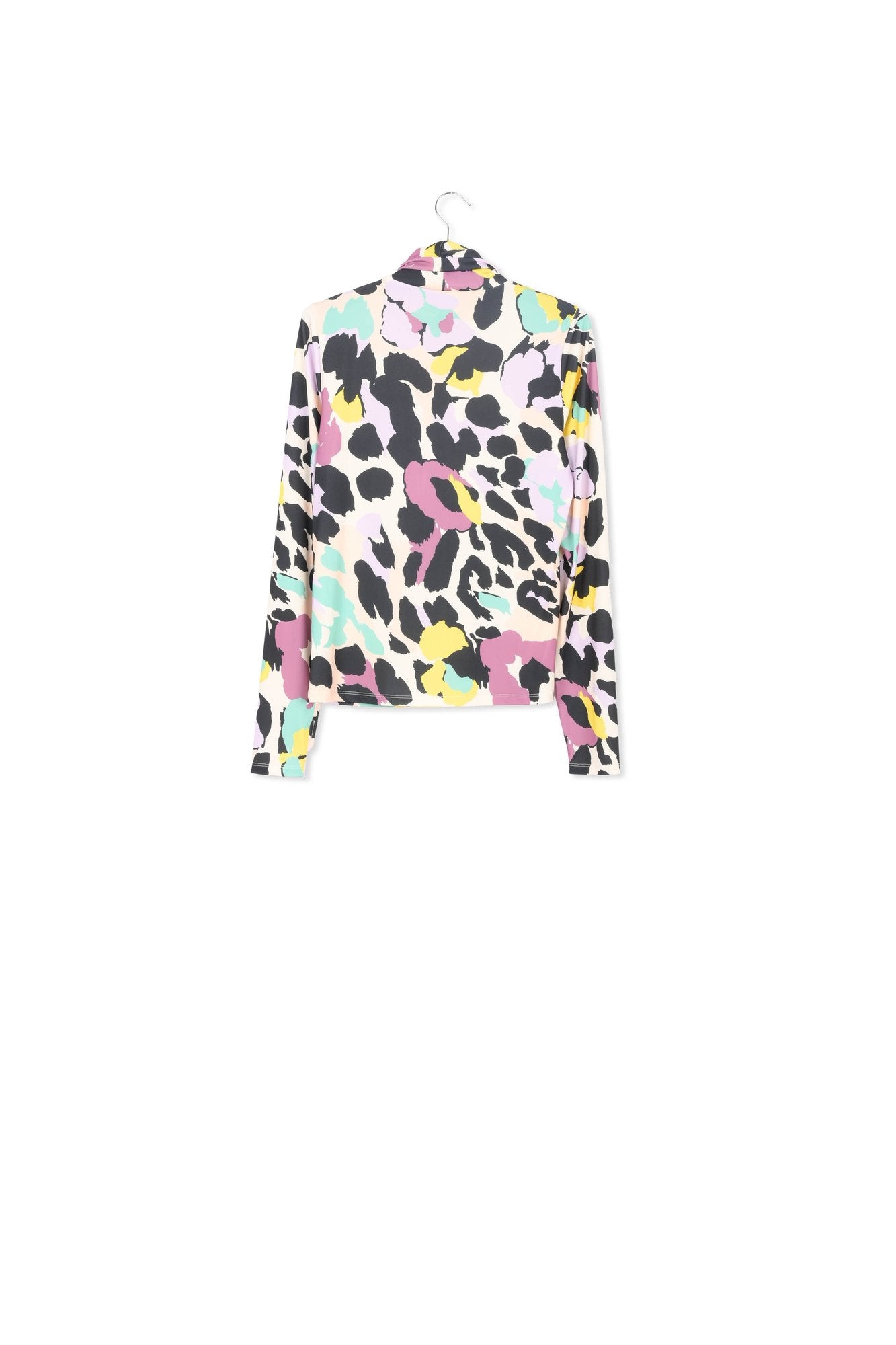 Ecru and black dotted turtleneck top RE—SSENTIEL | Essentiel second hand