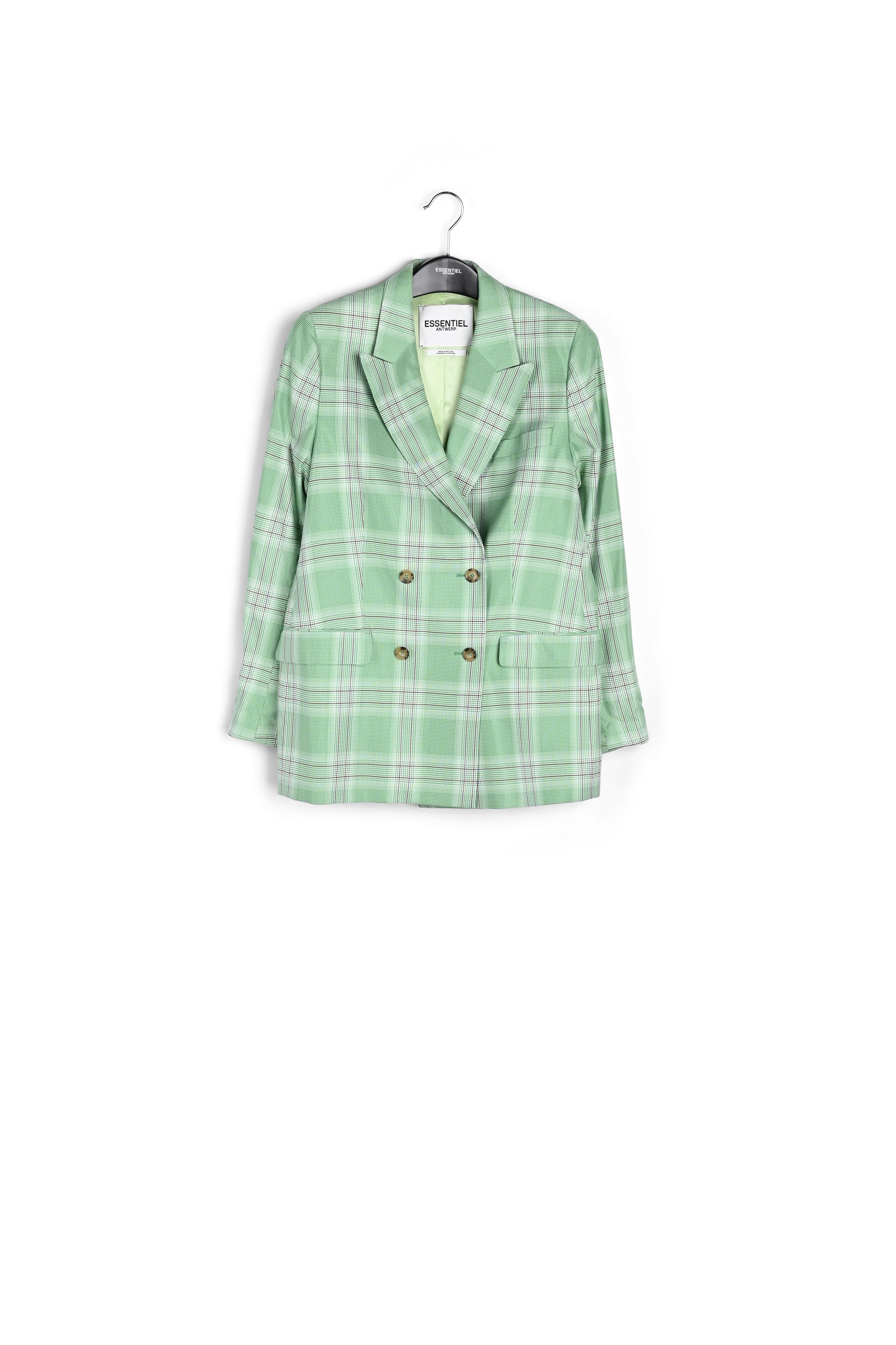 Veste croisée en tartan vert RE—SSENTIEL | Essentiel second hand