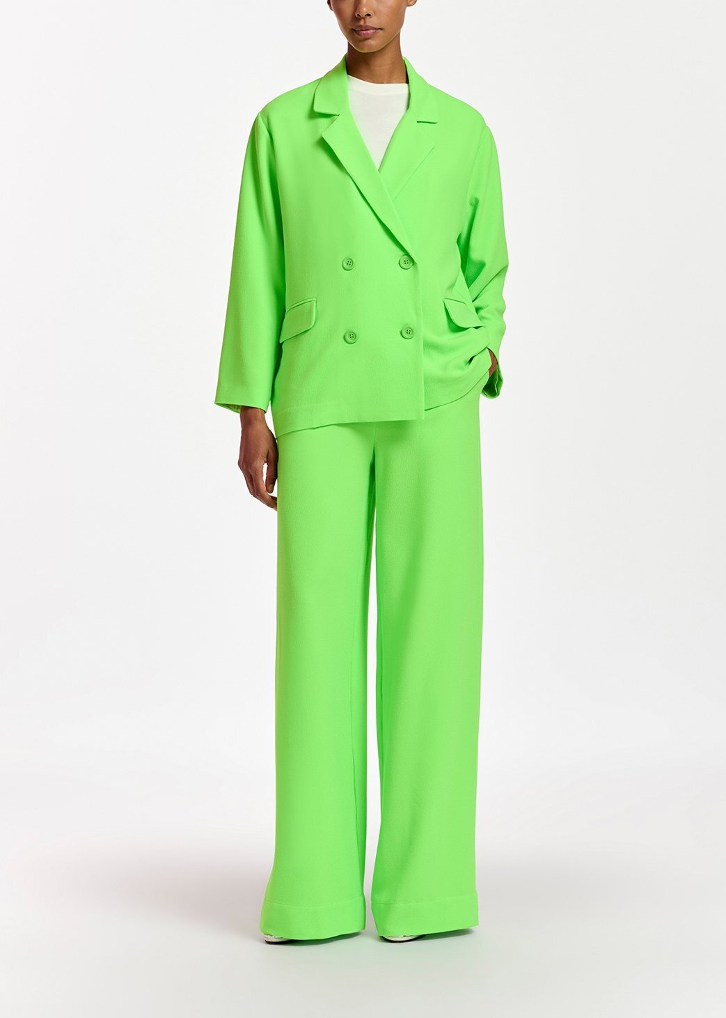 Blazer croisé vert fluo RE—SSENTIEL | Essentiel second hand