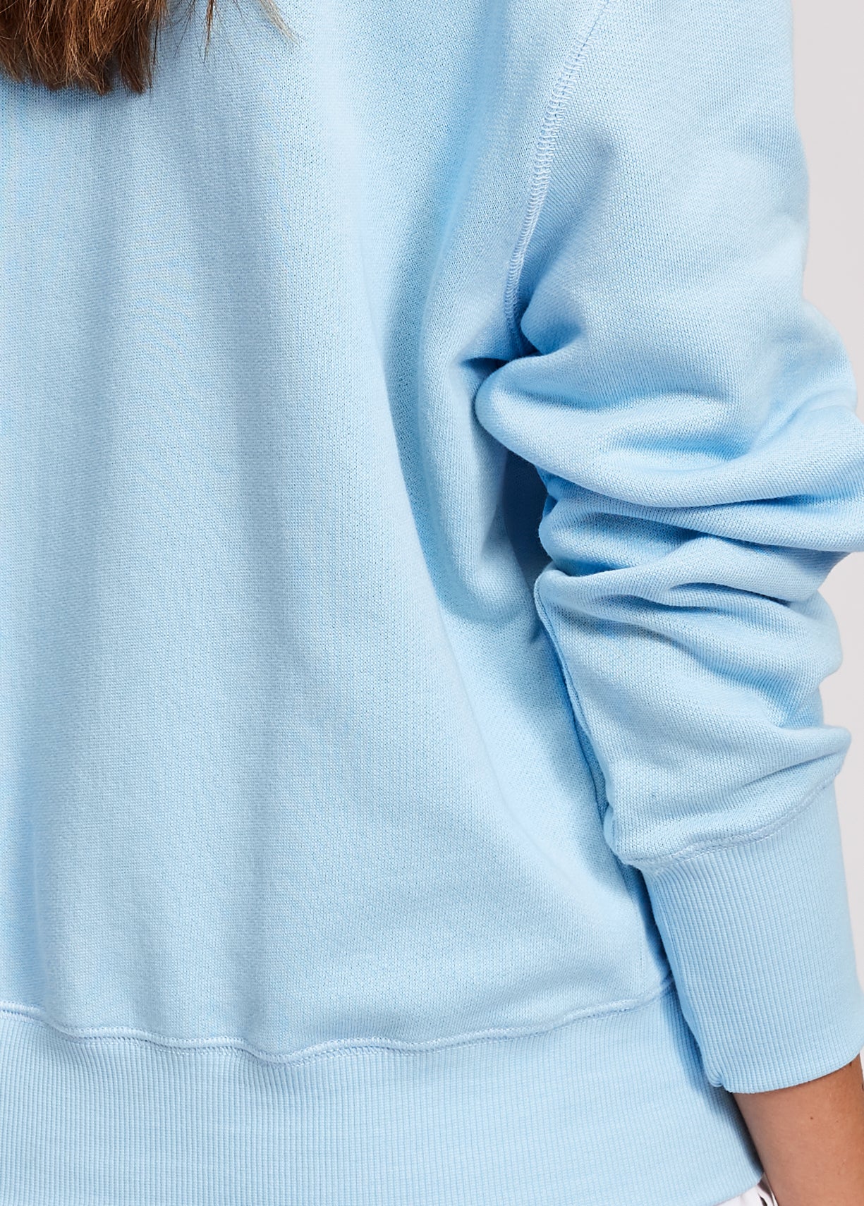 Blue cotton sweatshirt with pink break free print RE—SSENTIEL | Essentiel second hand