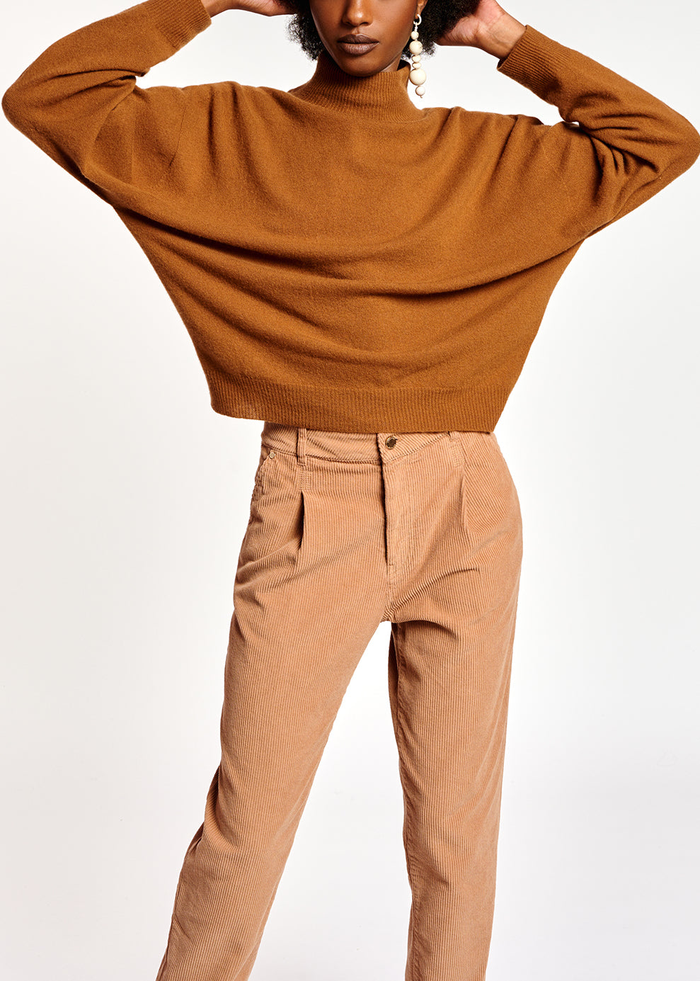 Camel merino wool blend turtleneck sweater RE—SSENTIEL | Essentiel second hand