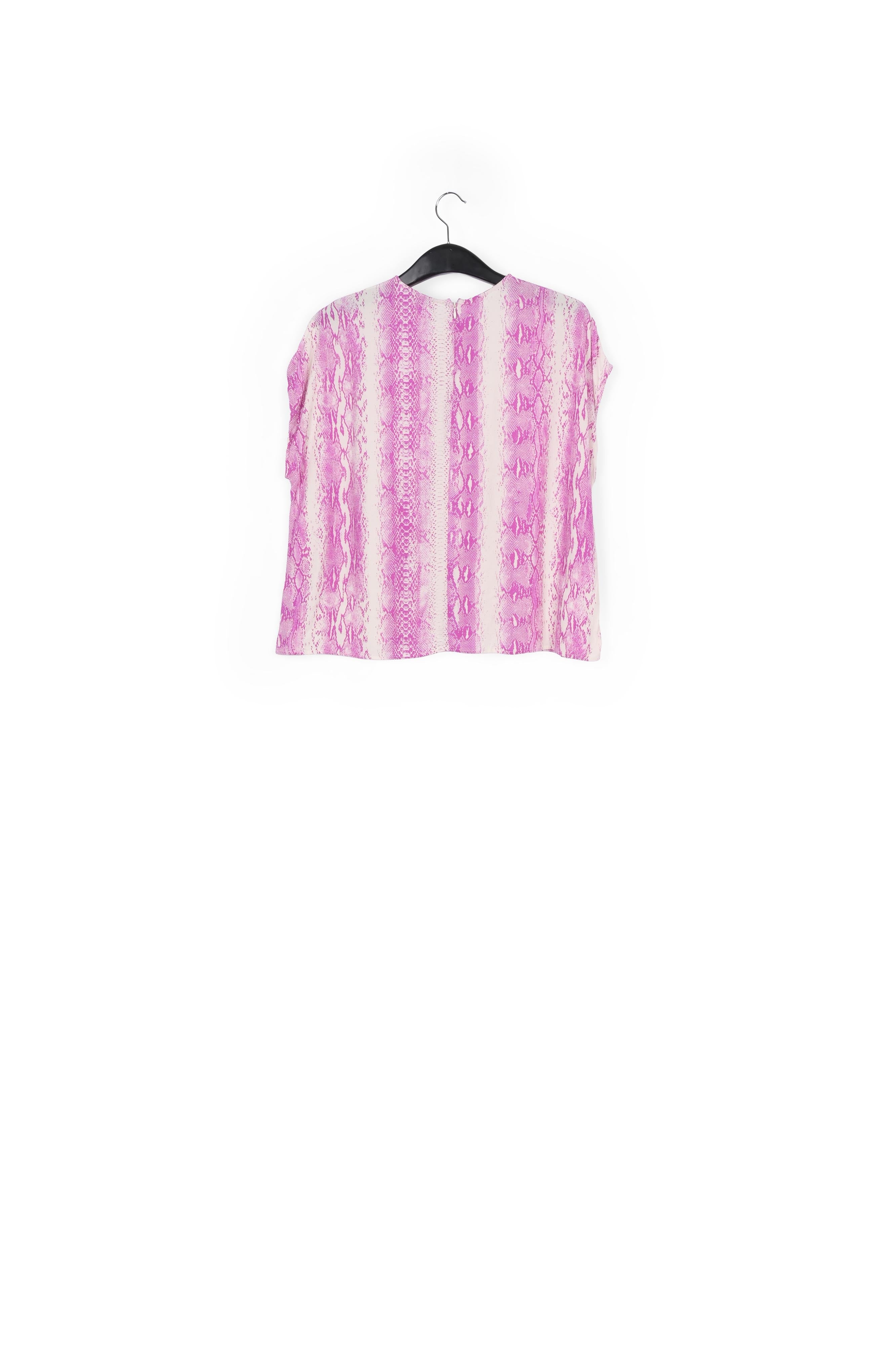 White and purple snake-print short-sleeved top RE—SSENTIEL | Essentiel second hand